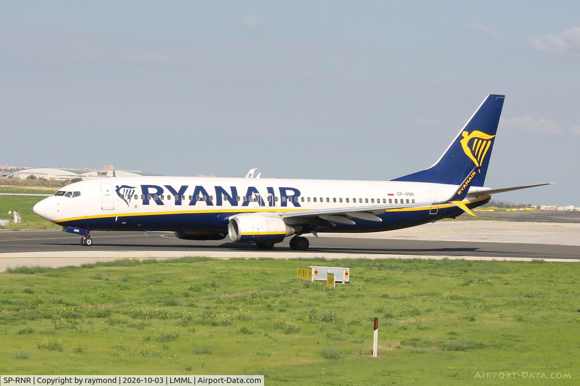 Aircraft SP-RNR, 2010 Boeing 737-8AS, c/n 34980 l/n 3419, Boeing 737-8AS reg SP-RNR of Buzzair (Ryanair) taxiing out from Taxiway 'C' for departure from Malta., at LMML, photo by raymond