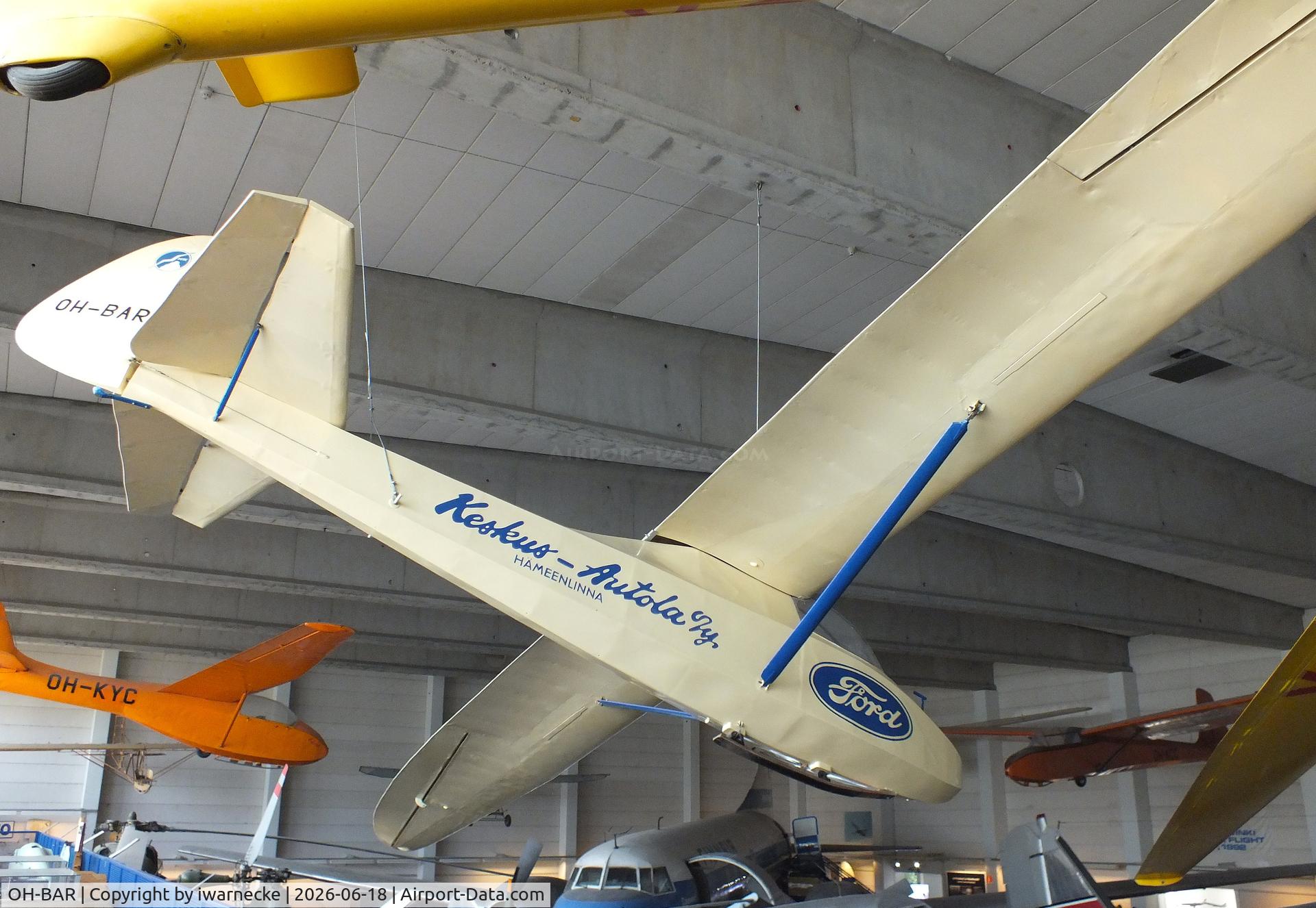 Aircraft OH-BAR, Schneider DFS 108-49 Grunau Baby IIb, c/n 27, Schneider DFS 108-49 Grunau Baby IIb at the Suomen Ilmailumuseo (Finnish Aviation Museum), Vantaa, photo by iwarnecke