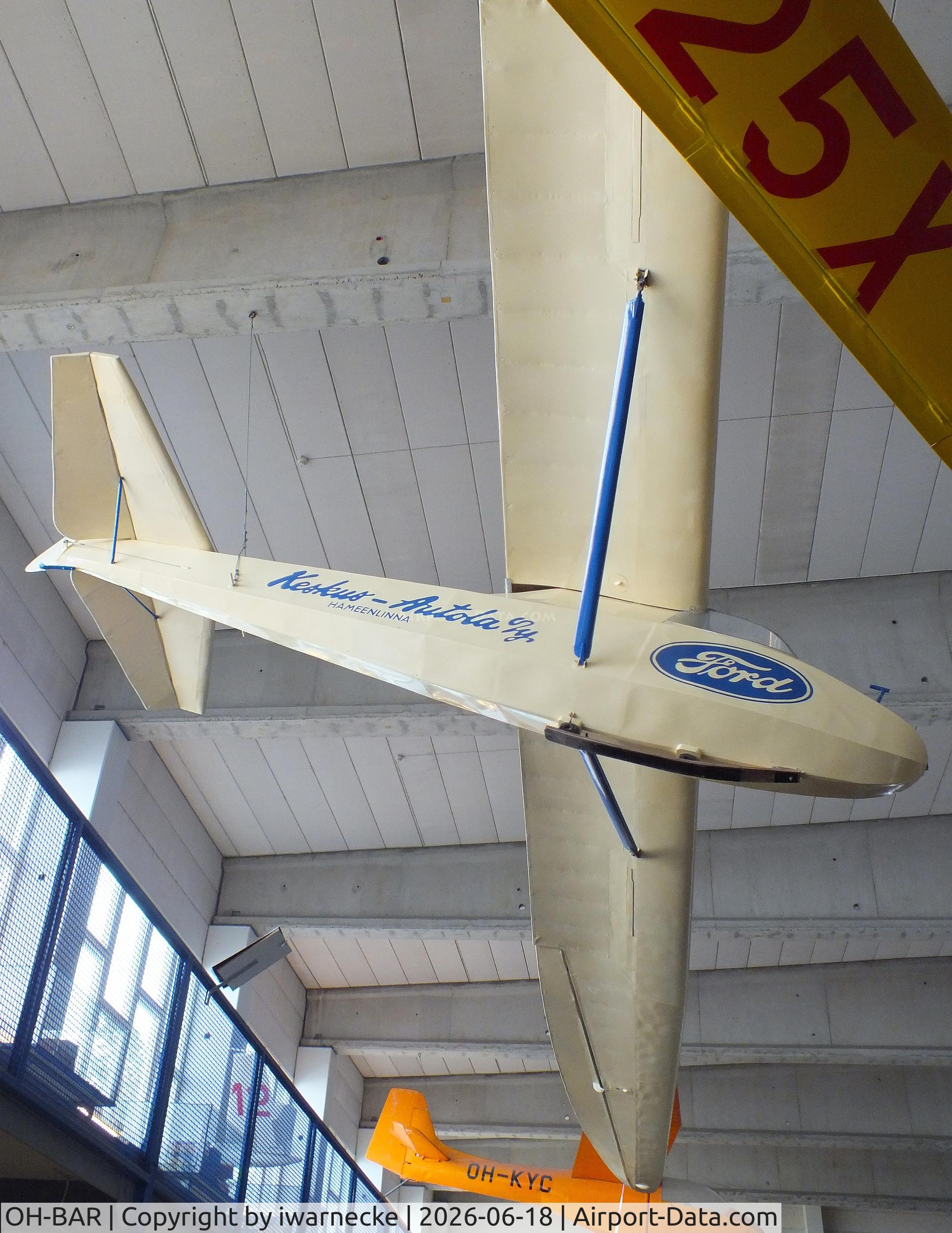 Aircraft OH-BAR, Schneider DFS 108-49 Grunau Baby IIb, c/n 27, Schneider DFS 108-49 Grunau Baby IIb at the Suomen Ilmailumuseo (Finnish Aviation Museum), Vantaa, photo by iwarnecke