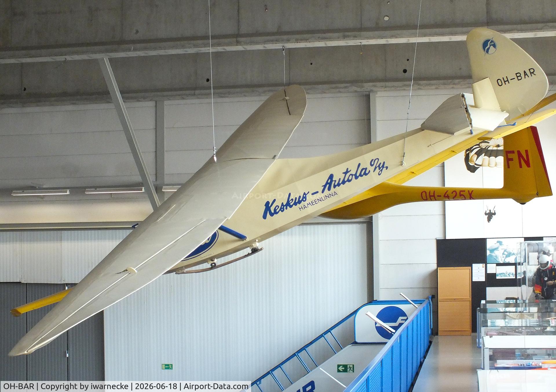 Aircraft OH-BAR, Schneider DFS 108-49 Grunau Baby IIb, c/n 27, Schneider DFS 108-49 Grunau Baby IIb at the Suomen Ilmailumuseo (Finnish Aviation Museum), Vantaa, photo by iwarnecke