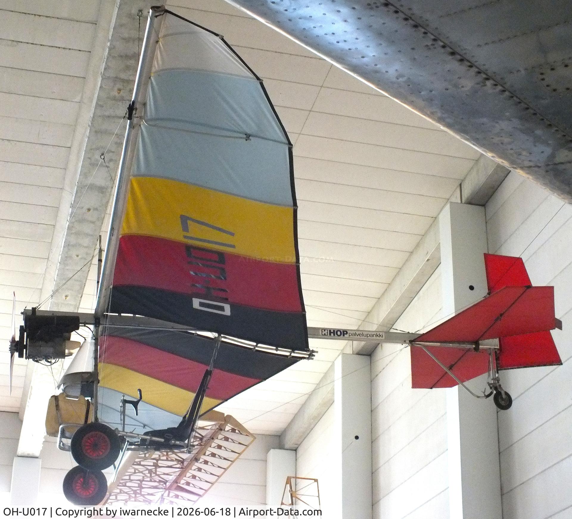 Aircraft OH-U017, Mahe Scout, c/n 012, Mahe Scout 'Lentävä Pyörätuoli / Flying Wheelchair' (possible to be flown by handicapped persons) at the Suomen Ilmailumuseo (Finnish Aviation Museum), Vantaa, photo by iwarnecke