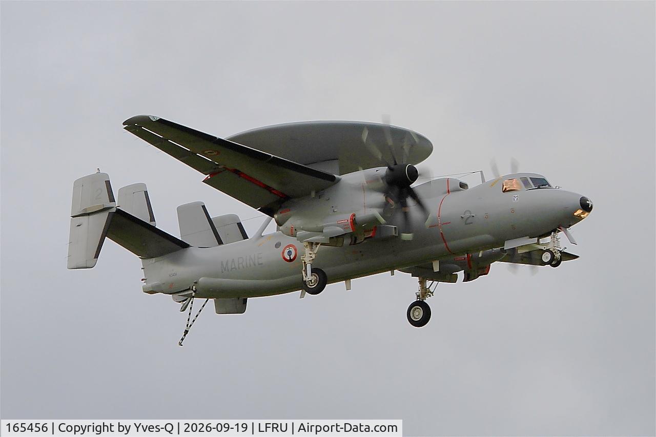 Aircraft 165456, Northrop Grumman E-2C Hawkeye, c/n FR-2, Northrop Grumman E-2C Hawkeye, On display, Morlaix-Ploujean airport (LFRU-MXN), at LFRU, photo by Yves-Q