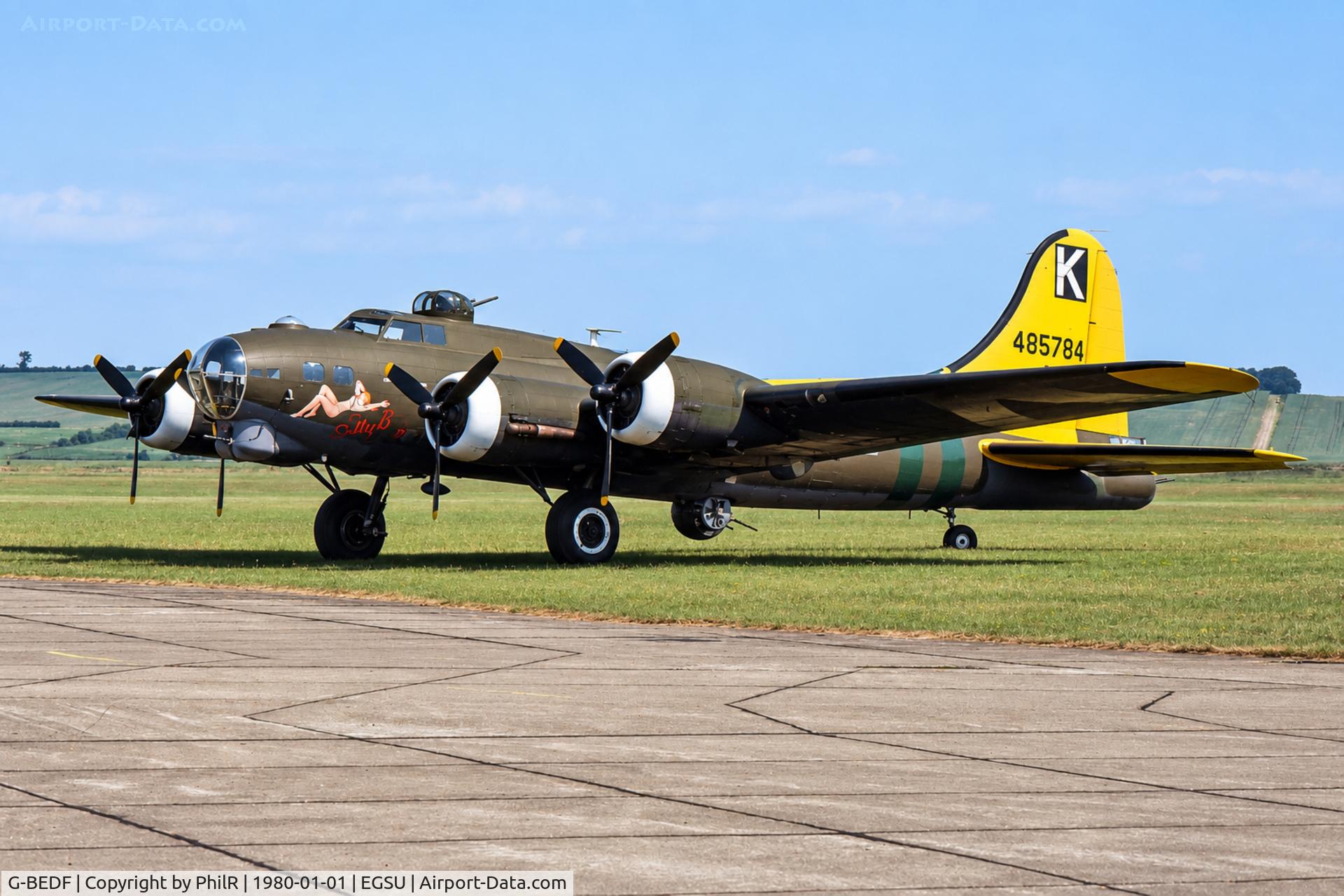 Aircraft G-BEDF, 1944 Boeing B-17G Flying Fortress, c/n 8693, 44-85784 (G-BEDF) 1944 Boeing B-17G Flying Fortress 'Sally B' USAF IWM Duxford, at EGSU, photo by PhilR