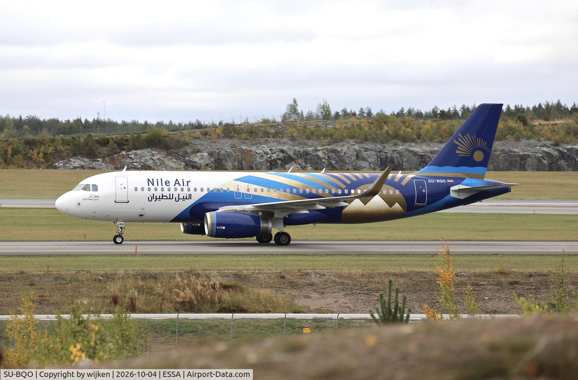Aircraft SU-BQO, 2013 Airbus A320-232, c/n 5539, Twy W, at ESSA, photo by wijken