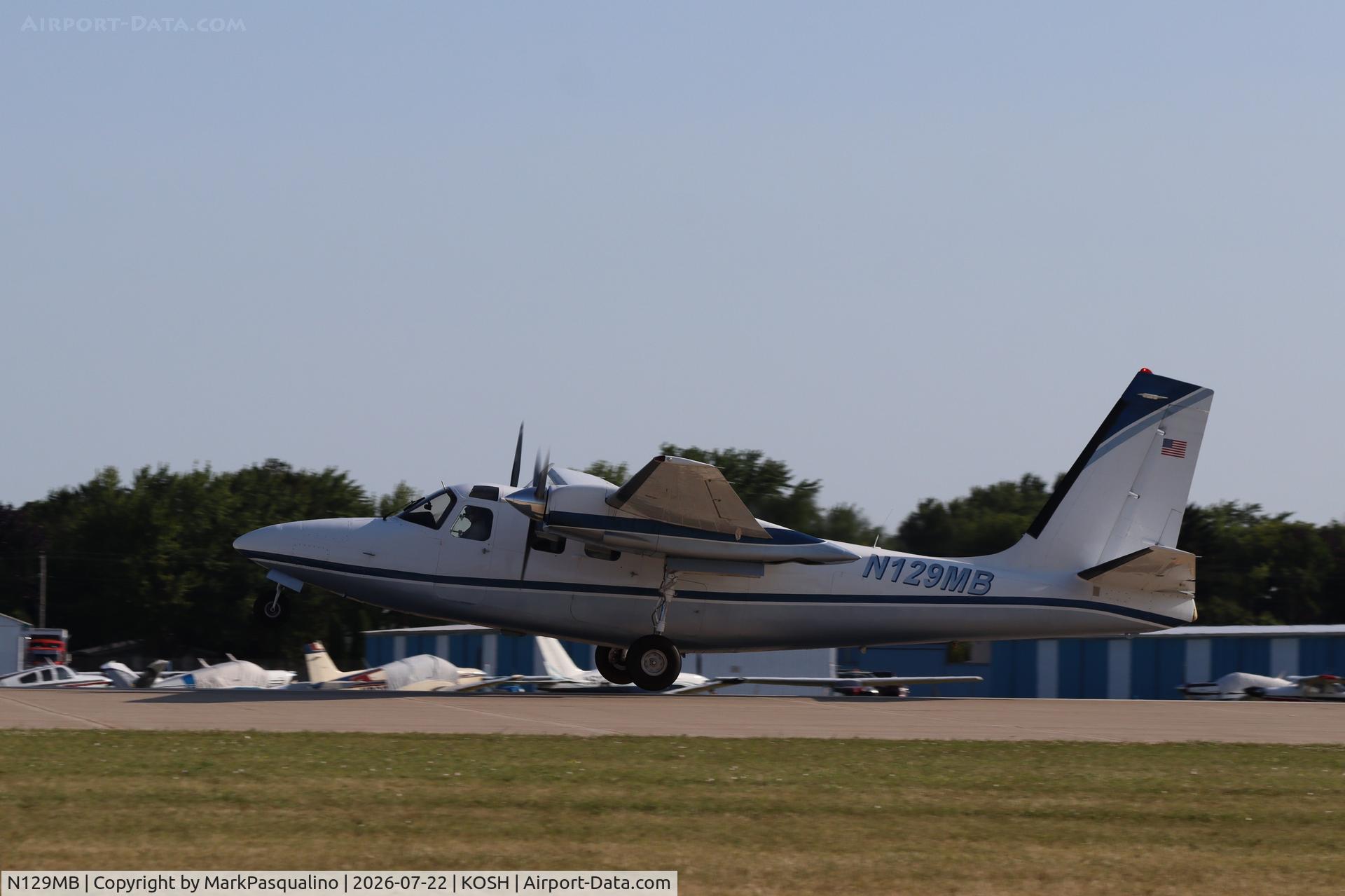 Aircraft N129MB, 1971 Aero Commander 500 S, c/n 3108, Aero Commander 500 S, at KOSH, photo by MarkPasqualino