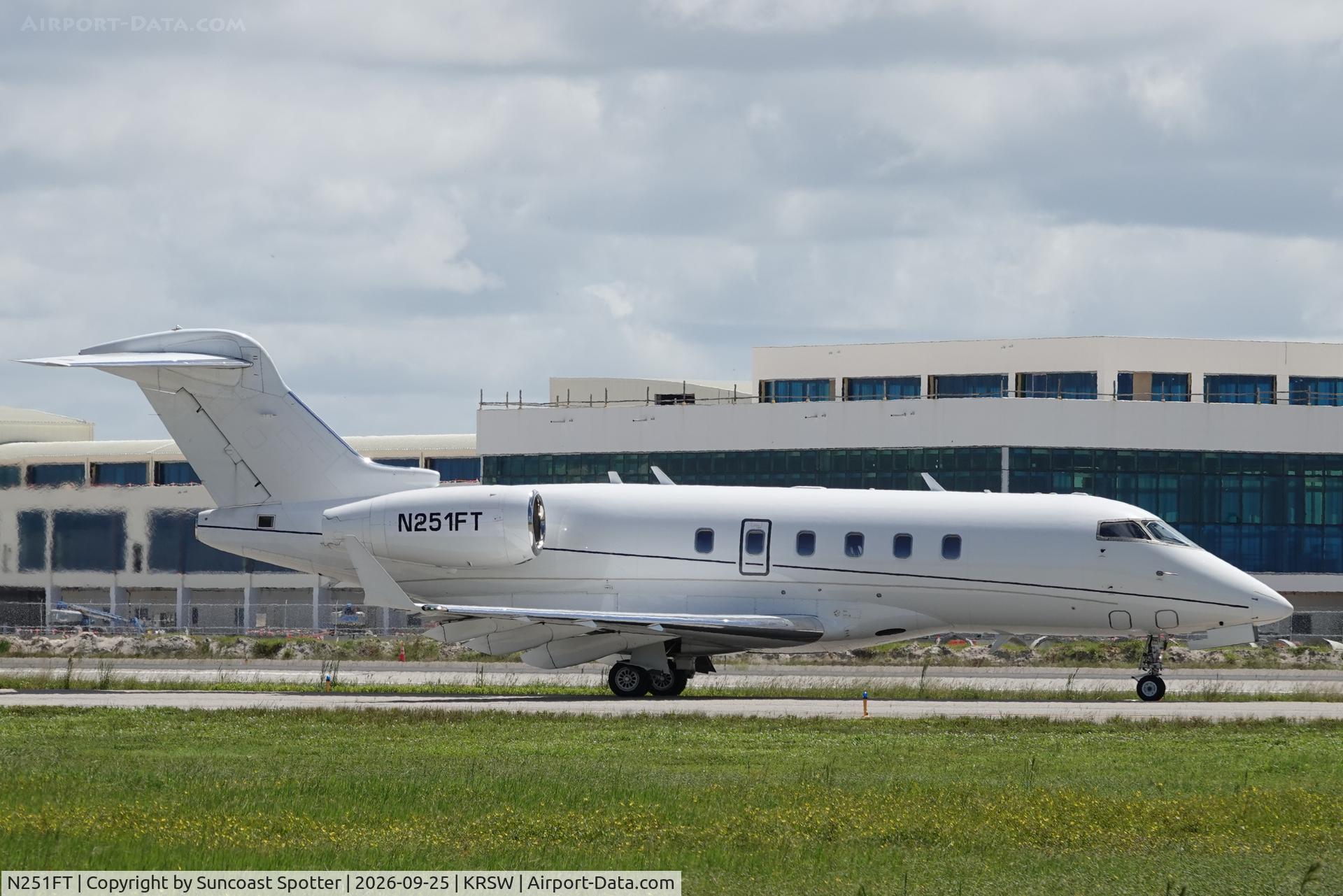 Aircraft N251FT, 2011 Bombardier BD-100-1A10, c/n 20315, AirPod 3 taxis at Southwest Florida International Airport prior to flight to Boston-Logan International Airport, at KRSW, photo by Suncoast Spotter