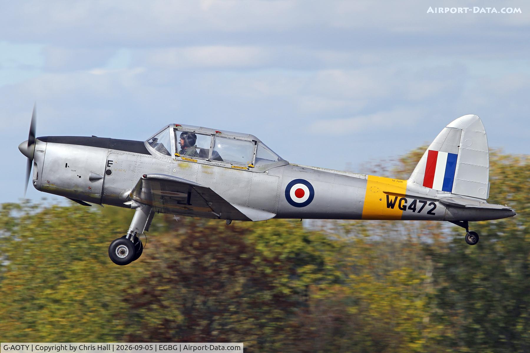 Aircraft G-AOTY, 1951 De Havilland DHC-1 Chipmunk 22A, c/n C1/0522, LAA 80th Anniversary Rally, at EGBG, photo by Chris Hall
