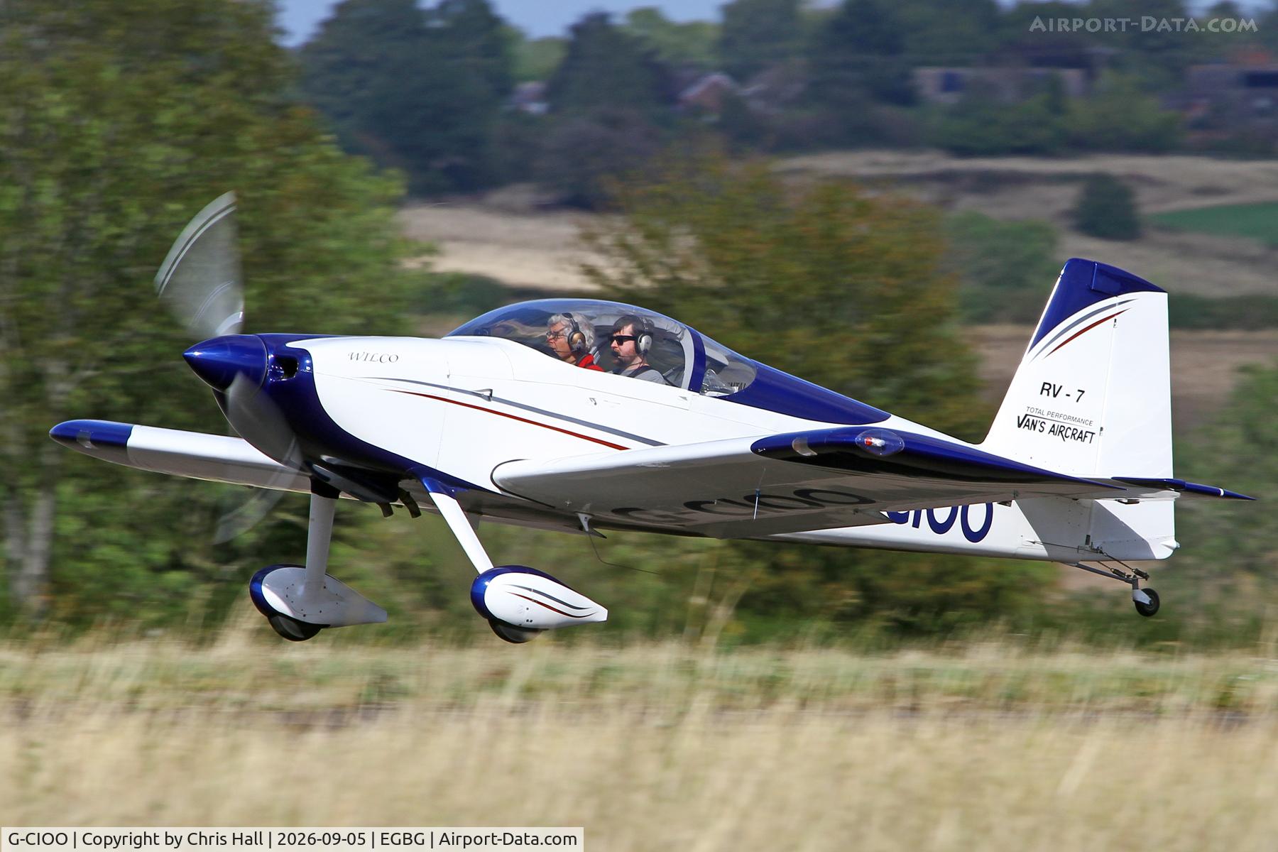 Aircraft G-CIOO, 2008 Vans RV-7, c/n 70913, LAA 80th Anniversary Rally, at EGBG, photo by Chris Hall