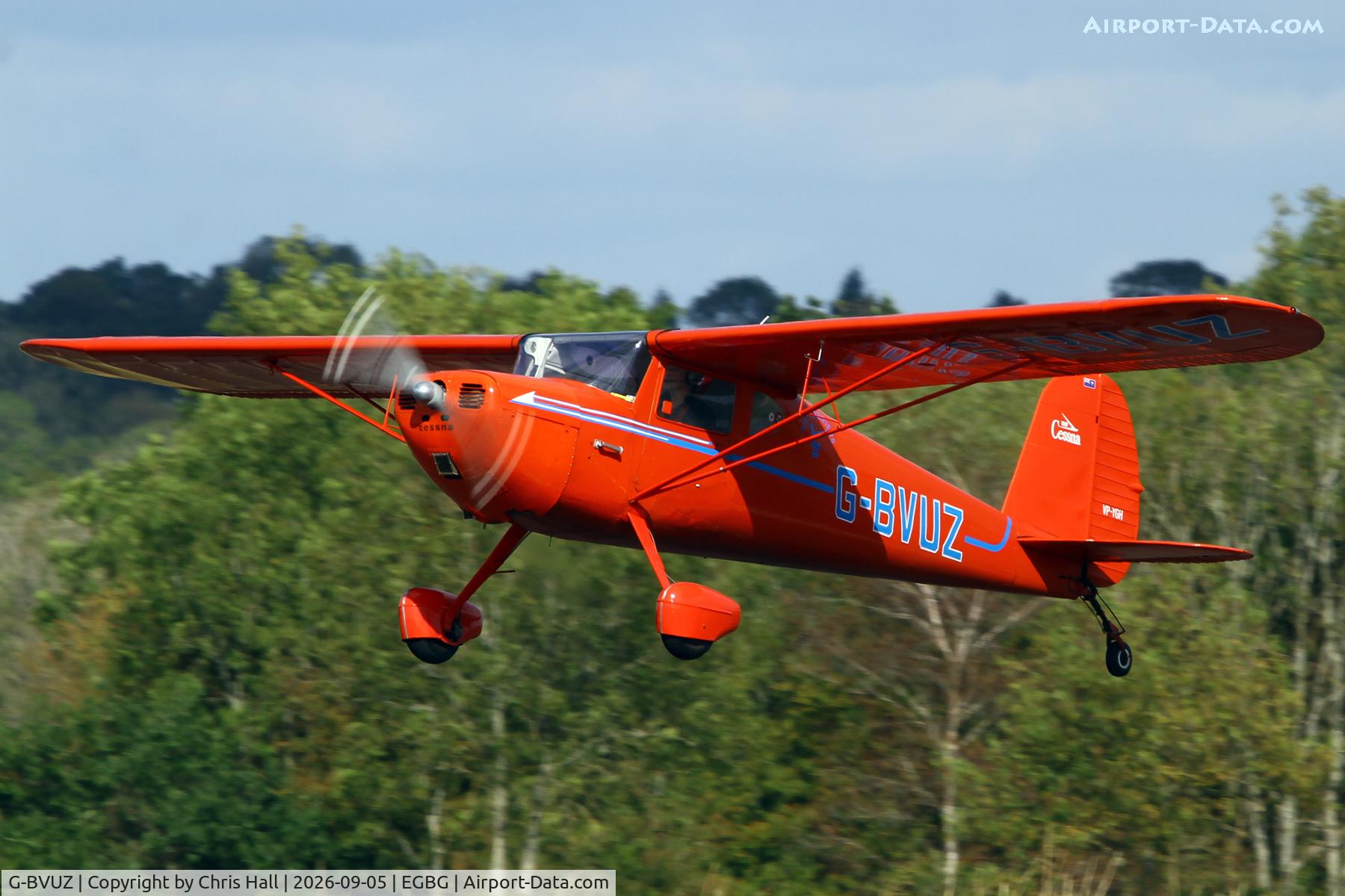 Aircraft G-BVUZ, 1946 Cessna 120, c/n 11334, LAA 80th Anniversary Rally, at EGBG, photo by Chris Hall
