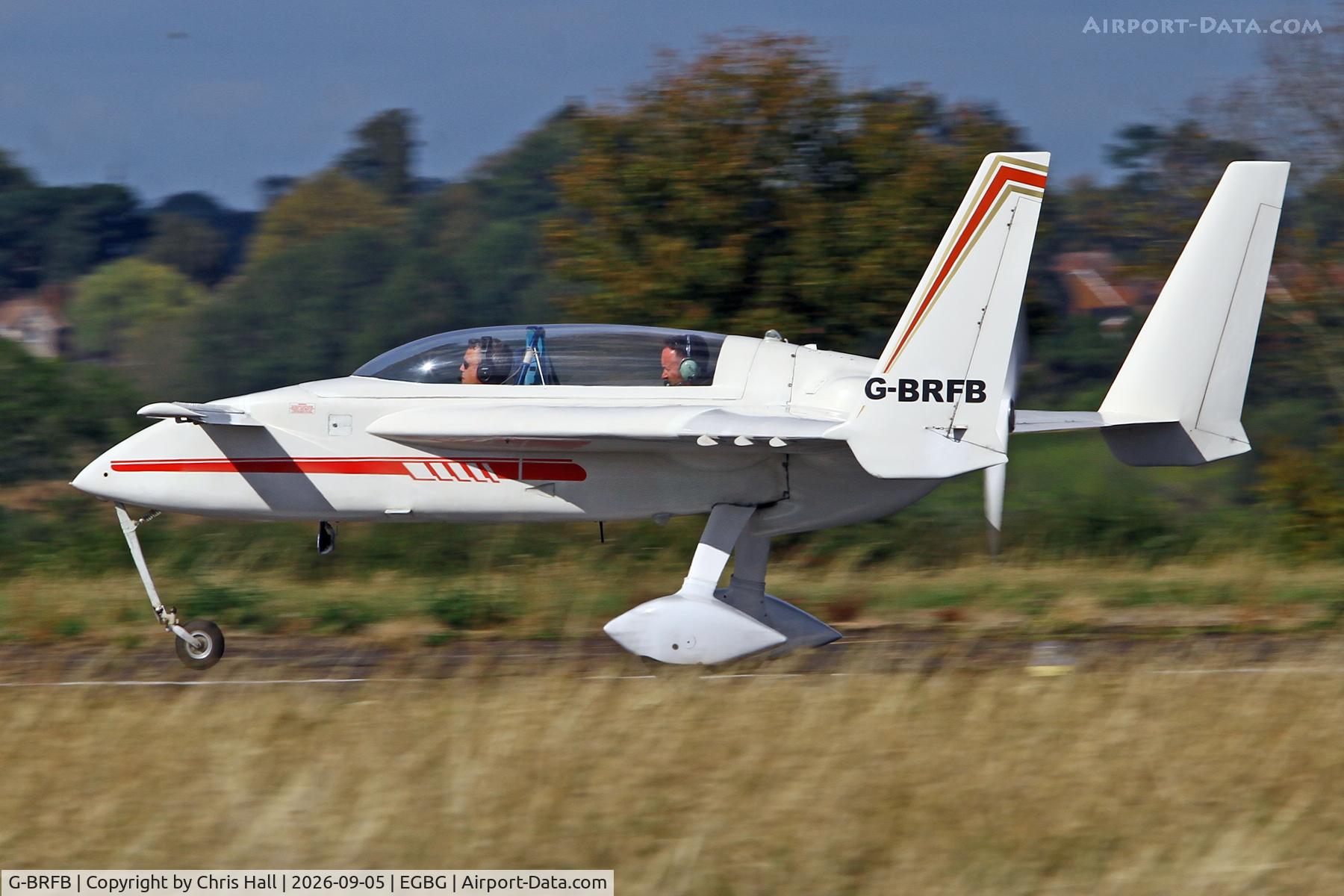 Aircraft G-BRFB, 1989 Rutan Long-EZ, c/n PFA 074A-10646, LAA 80th Anniversary Rally, at EGBG, photo by Chris Hall