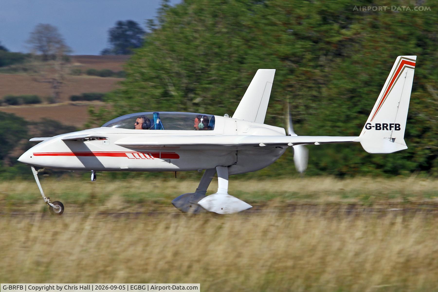 Aircraft G-BRFB, 1989 Rutan Long-EZ, c/n PFA 074A-10646, LAA 80th Anniversary Rally, at EGBG, photo by Chris Hall