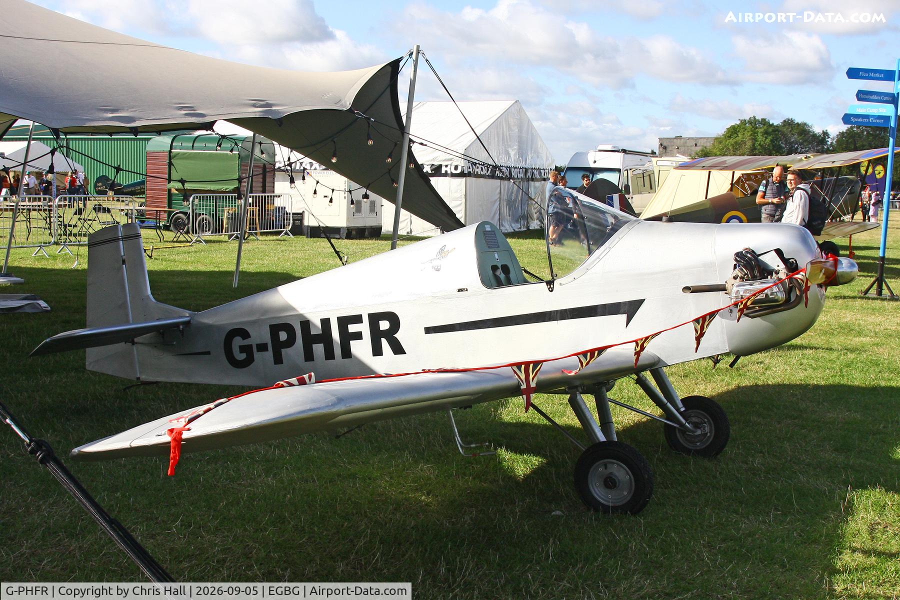 Aircraft G-PHFR, 1955 Druine D.31 Turbulent, c/n 201, LAA 80th Anniversary Rally, at EGBG, photo by Chris Hall