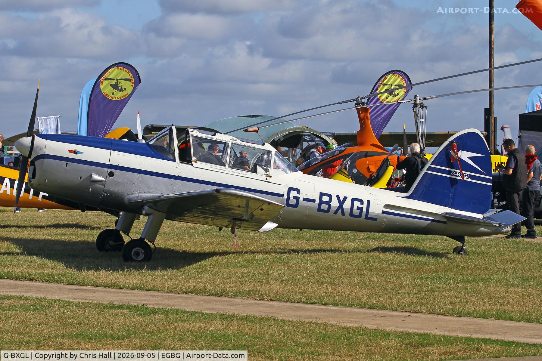 Aircraft G-BXGL, 1953 De Havilland DHC-1 Chipmunk T.10, c/n C1/0924, LAA 80th Anniversary Rally, at EGBG, photo by Chris Hall