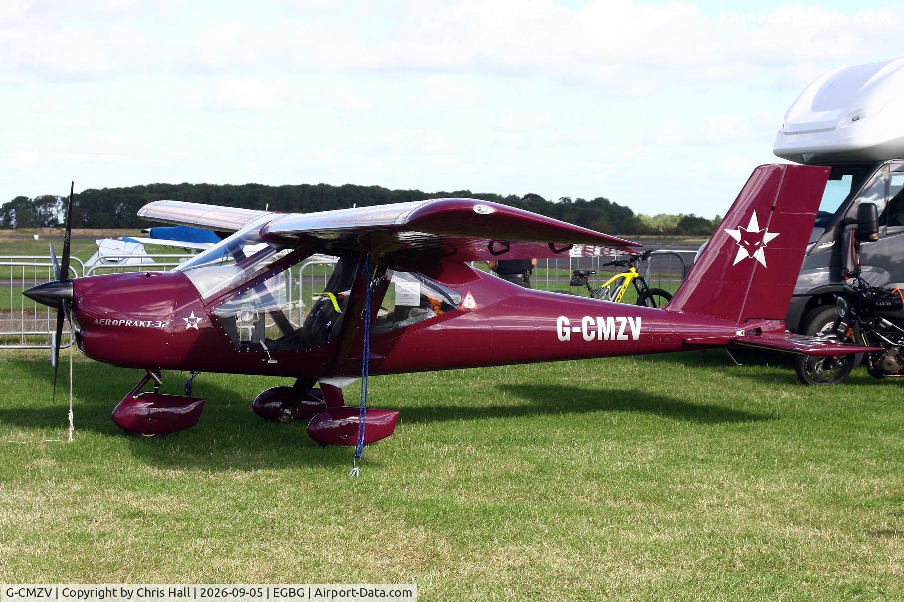 Aircraft G-CMZV, 2025 Aeroprakt A-32 Vixxen, c/n A32362, LAA 80th Anniversary Rally, at EGBG, photo by Chris Hall
