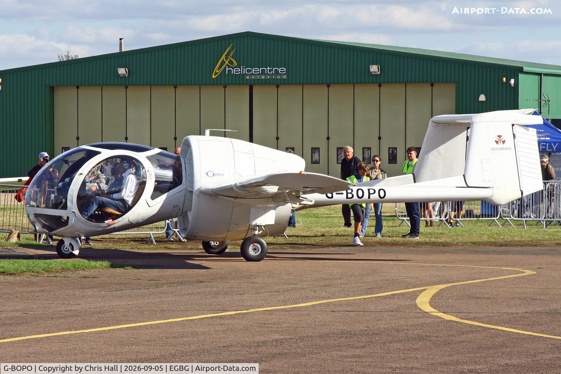 Aircraft G-BOPO, 1993 Edgley EA7 Optica, c/n EA7-021, LAA 80th Anniversary Rally, at EGBG, photo by Chris Hall