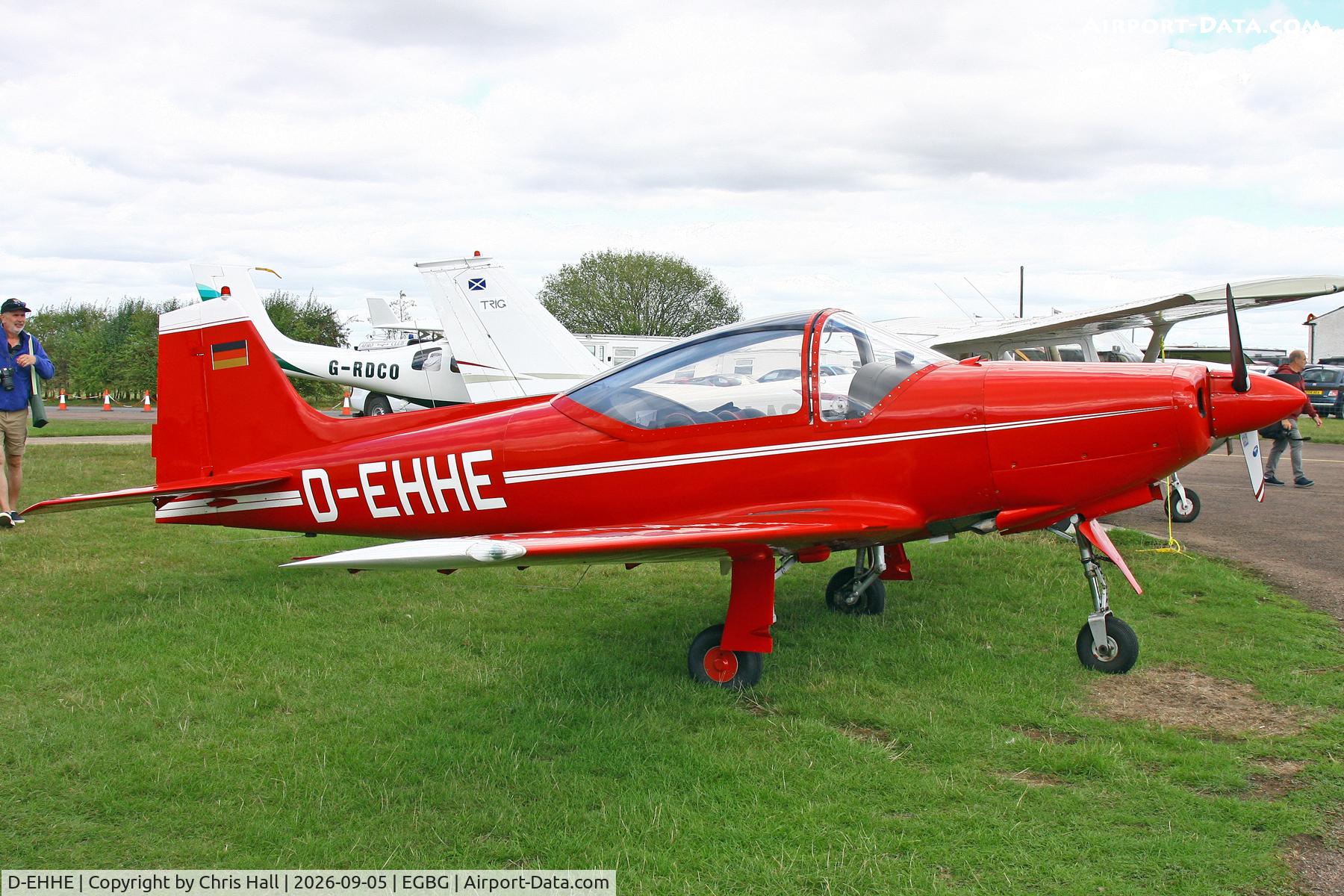 Aircraft D-EHHE, 1961 Aeromere F-8L Falco III, c/n 227, LAA 80th Anniversary Rally, at EGBG, photo by Chris Hall