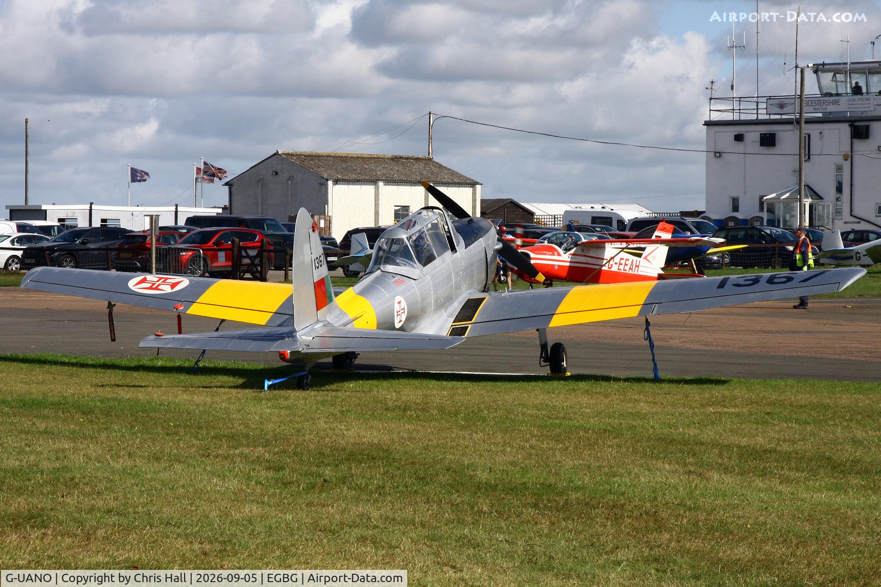 Aircraft G-UANO, 1959 OGMA DHC-1 Chipmunk T.20, c/n OGMA-57, LAA 80th Anniversary Rally, at EGBG, photo by Chris Hall