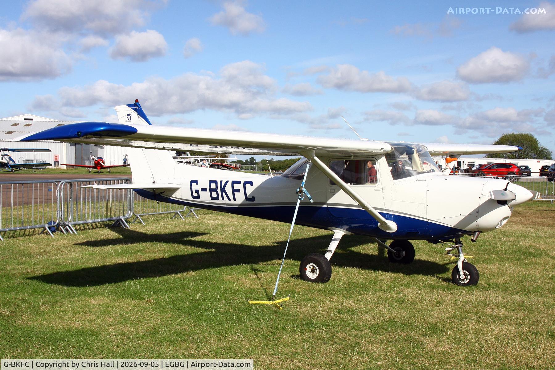 Aircraft G-BKFC, 1977 Reims Cessna F152, c/n 1443, LAA 80th Anniversary Rally, at EGBG, photo by Chris Hall
