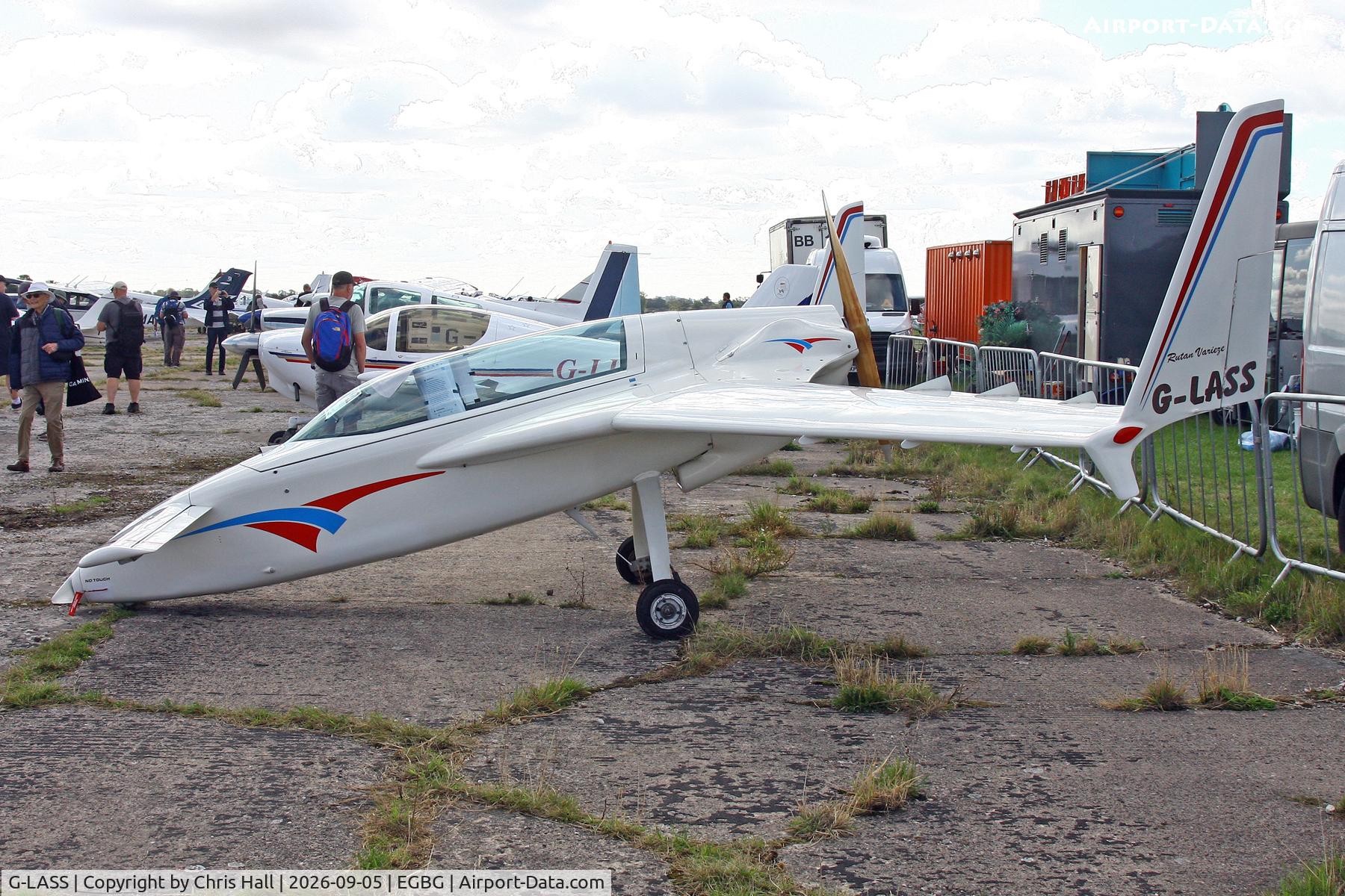 Aircraft G-LASS, 1979 Rutan VariEze, c/n PFA 074-10209, LAA 80th Anniversary Rally, at EGBG, photo by Chris Hall