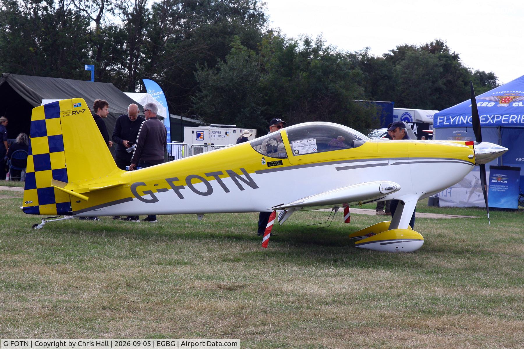 Aircraft G-FOTN, 2019 Vans RV-7, c/n LAA 323-15244, LAA 80th Anniversary Rally, at EGBG, photo by Chris Hall