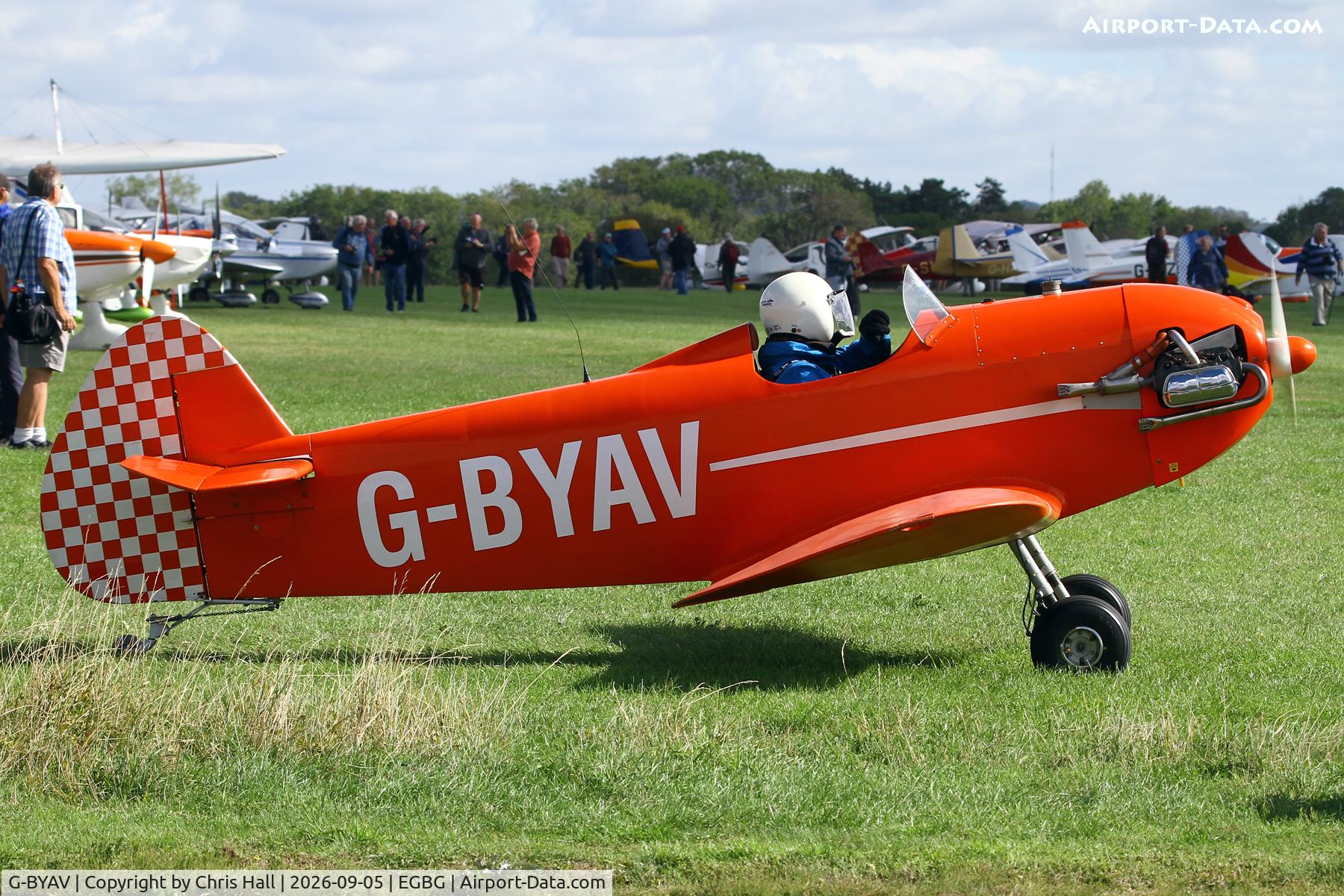 Aircraft G-BYAV, 1999 Taylor JT-1 Monoplane, c/n PFA 055-11010, LAA 80th Anniversary Rally, at EGBG, photo by Chris Hall