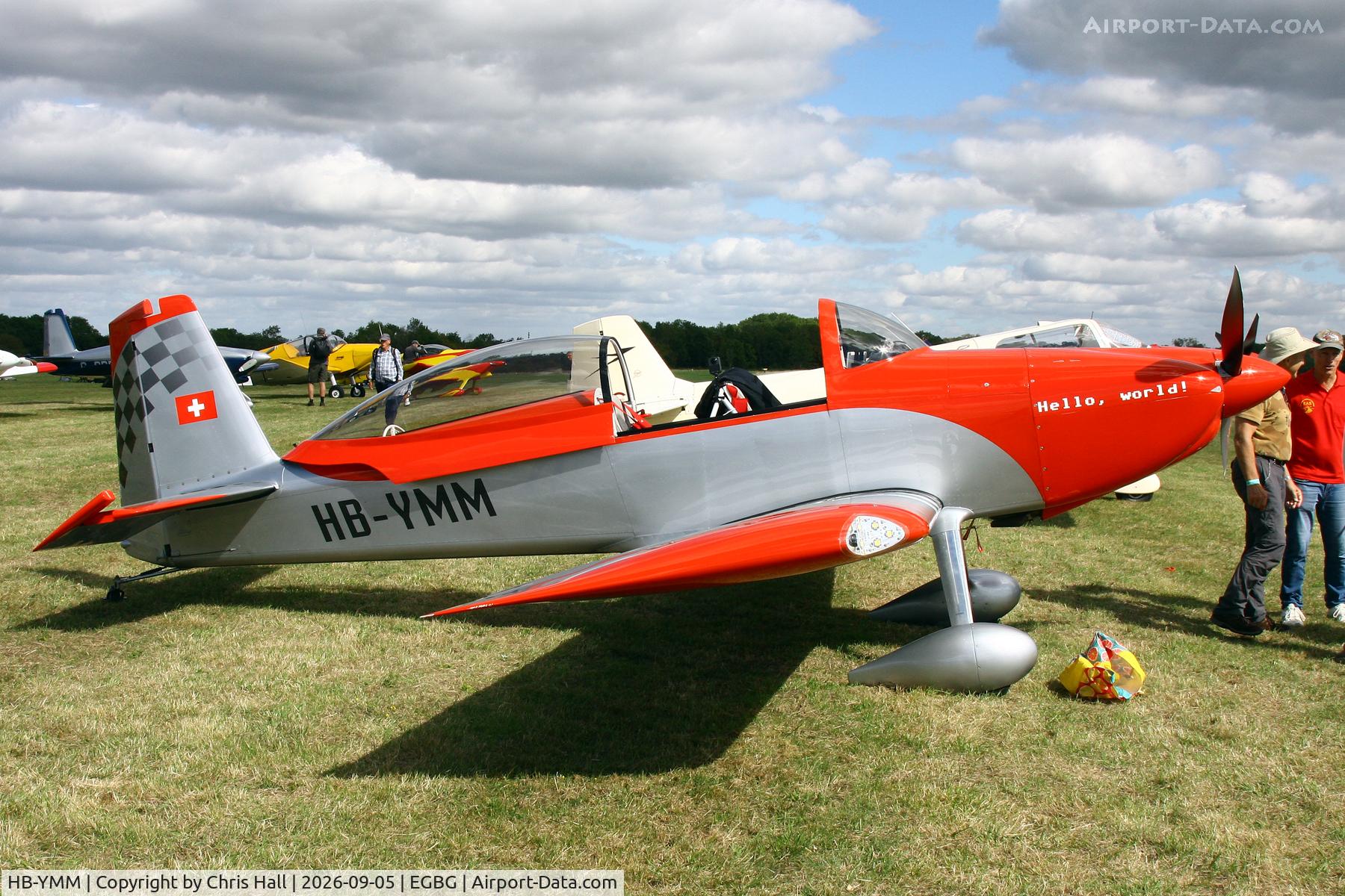 Aircraft HB-YMM, Vans RV-8, c/n 25685, LAA 80th Anniversary Rally, at EGBG, photo by Chris Hall