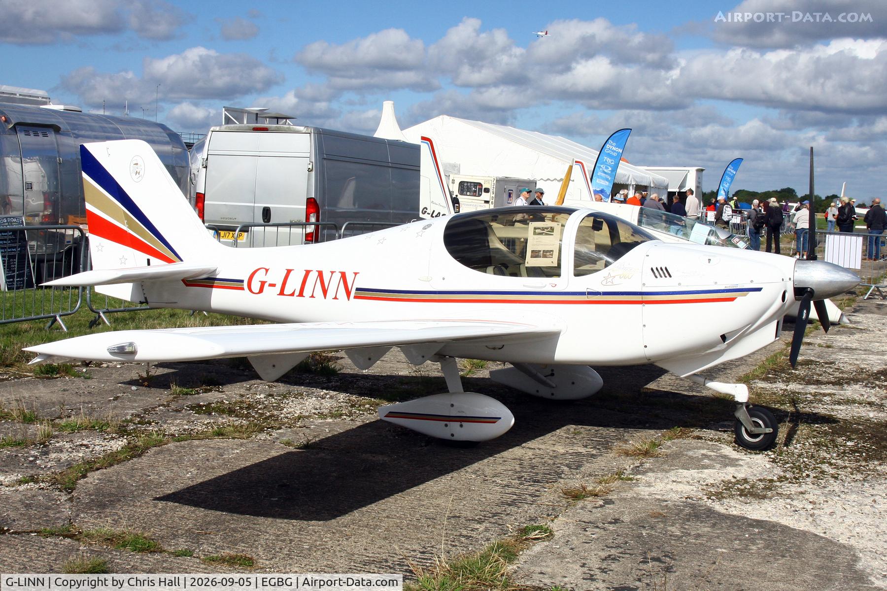 Aircraft G-LINN, 2004 Europa XS Tri-Gear, c/n PFA 247-14118, LAA 80th Anniversary Rally, at EGBG, photo by Chris Hall