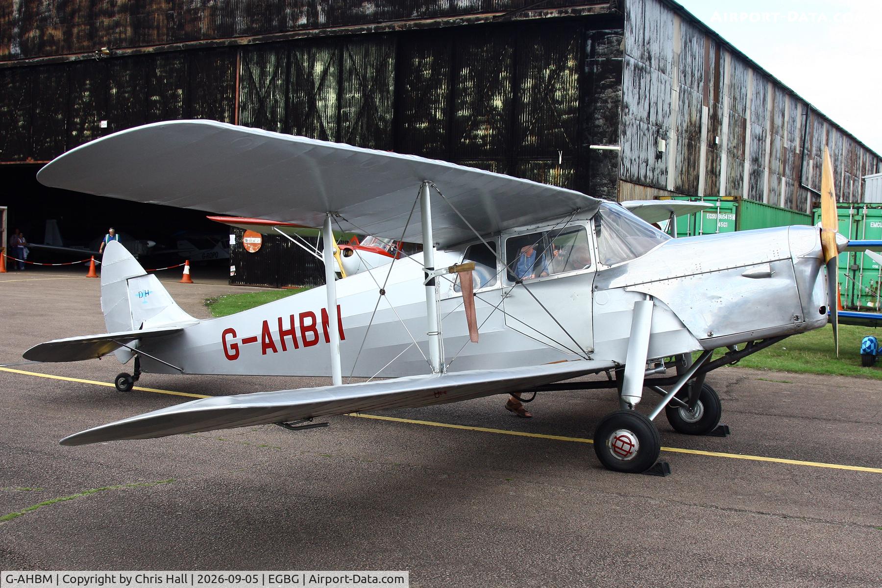 Aircraft G-AHBM, 1935 De Havilland DH.87B Hornet Moth, c/n 8126, LAA 80th Anniversary Rally, at EGBG, photo by Chris Hall