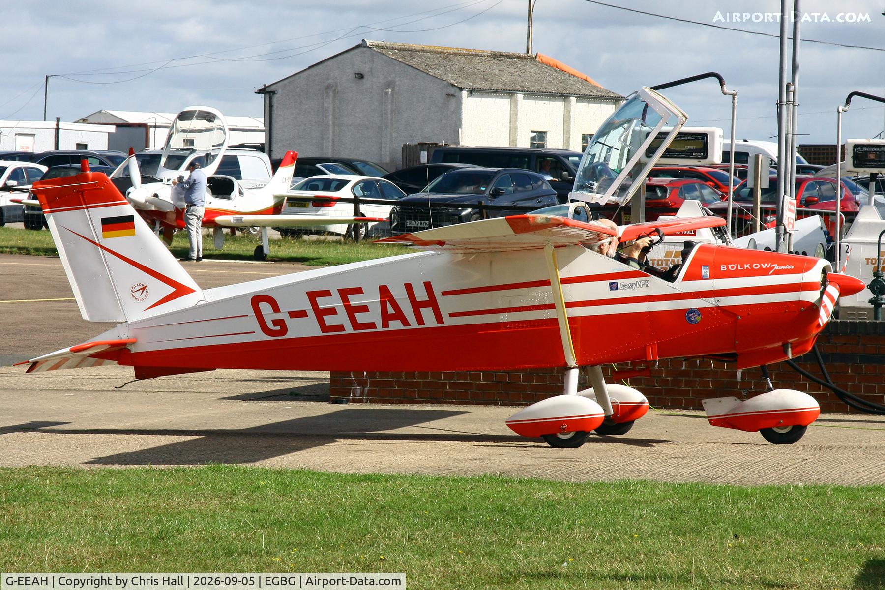 Aircraft G-EEAH, 1967 Bolkow Bo-208C Junior, c/n 658, LAA 80th Anniversary Rally, at EGBG, photo by Chris Hall