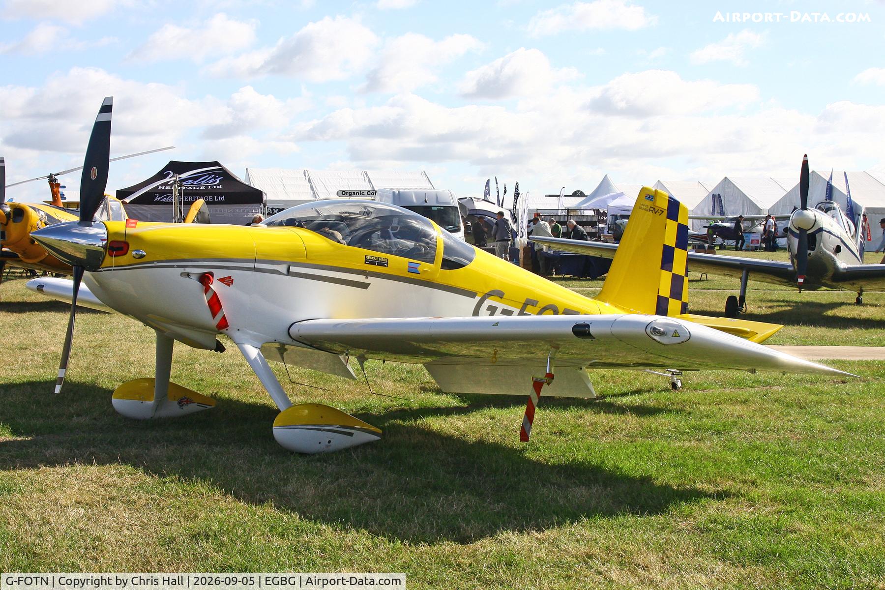 Aircraft G-FOTN, 2019 Vans RV-7, c/n LAA 323-15244, LAA 80th Anniversary Rally, at EGBG, photo by Chris Hall