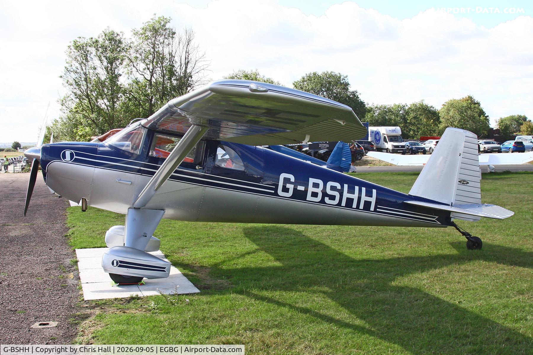Aircraft G-BSHH, 1946 Luscombe 8E Silvaire, c/n 3981, LAA 80th Anniversary Rally, at EGBG, photo by Chris Hall