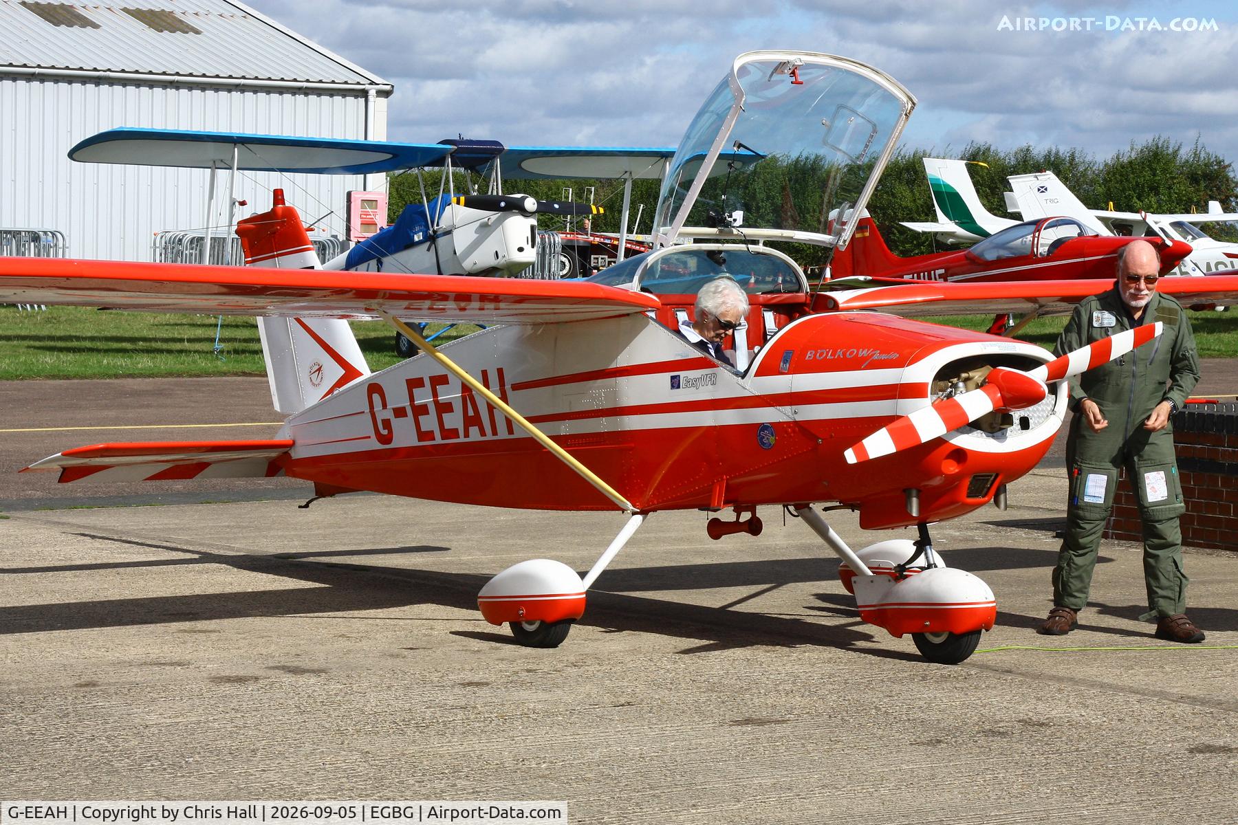 Aircraft G-EEAH, 1967 Bolkow Bo-208C Junior, c/n 658, LAA 80th Anniversary Rally, at EGBG, photo by Chris Hall