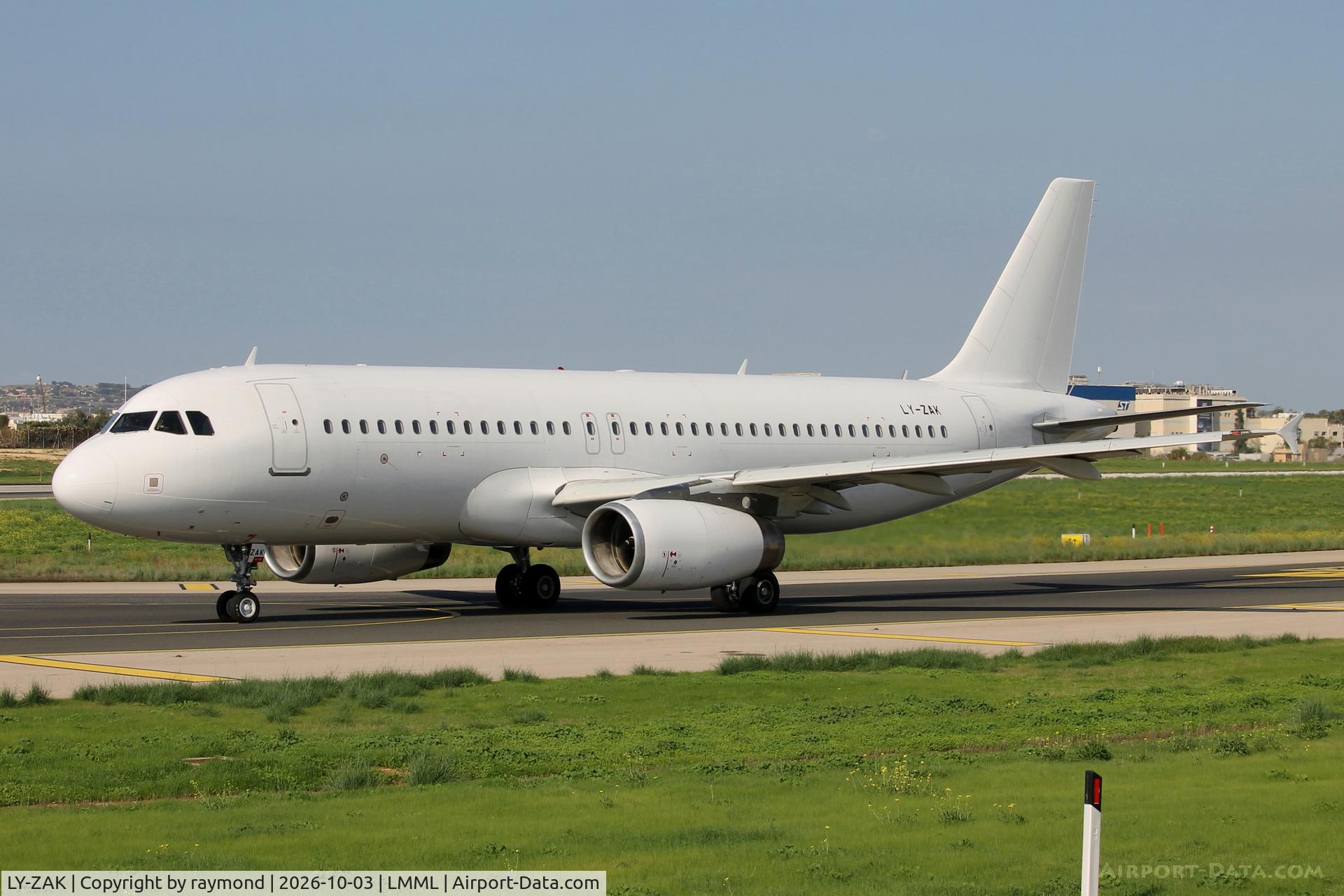 Aircraft LY-ZAK, 2009 Airbus A320-232, c/n 4109, Airbus A320-232 of Getjets reg LY-ZAK taxiing out for departure from Malta's RW31., at LMML, photo by raymond