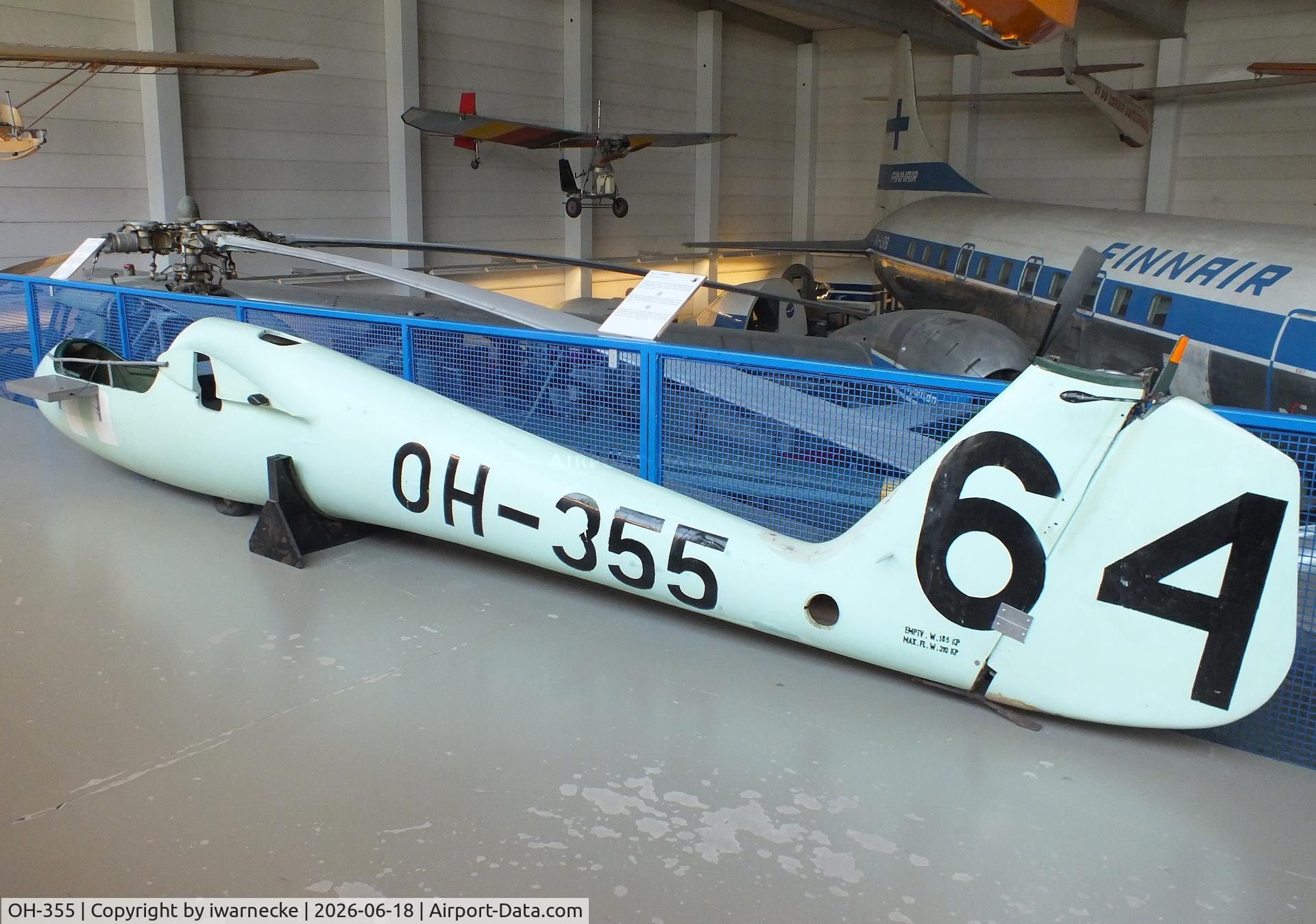 Aircraft OH-355, 1967 Fibera KK-I-E UTU, c/n not found_OH-355, Fibera KK-1e Utu (fuselage only, minus wings/tailplane/canopy) at the Suomen Ilmailumuseo (Finnish Aviation Museum), Vantaa, photo by iwarnecke