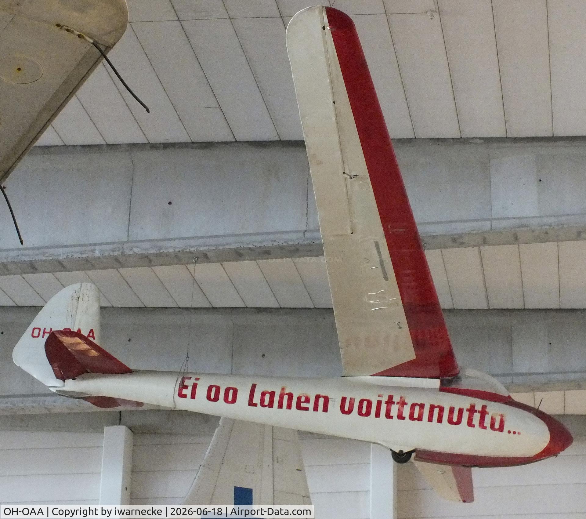 Aircraft OH-OAA, 1945 DFS Olympia-Meise, c/n 1/45, DFS (Finnish Aviation Assoc.) 108-70 Olympia-Meise at the Suomen Ilmailumuseo (Finnish Aviation Museum), Vantaa, photo by iwarnecke