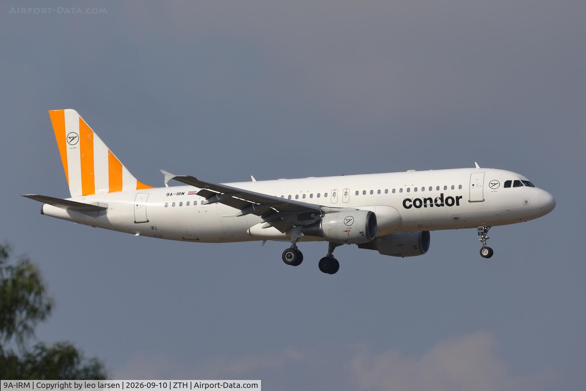 Aircraft 9A-IRM, 2009 Airbus A320-214, c/n 3972, Zakynthos 10.9.2026, at ZTH, photo by leo larsen