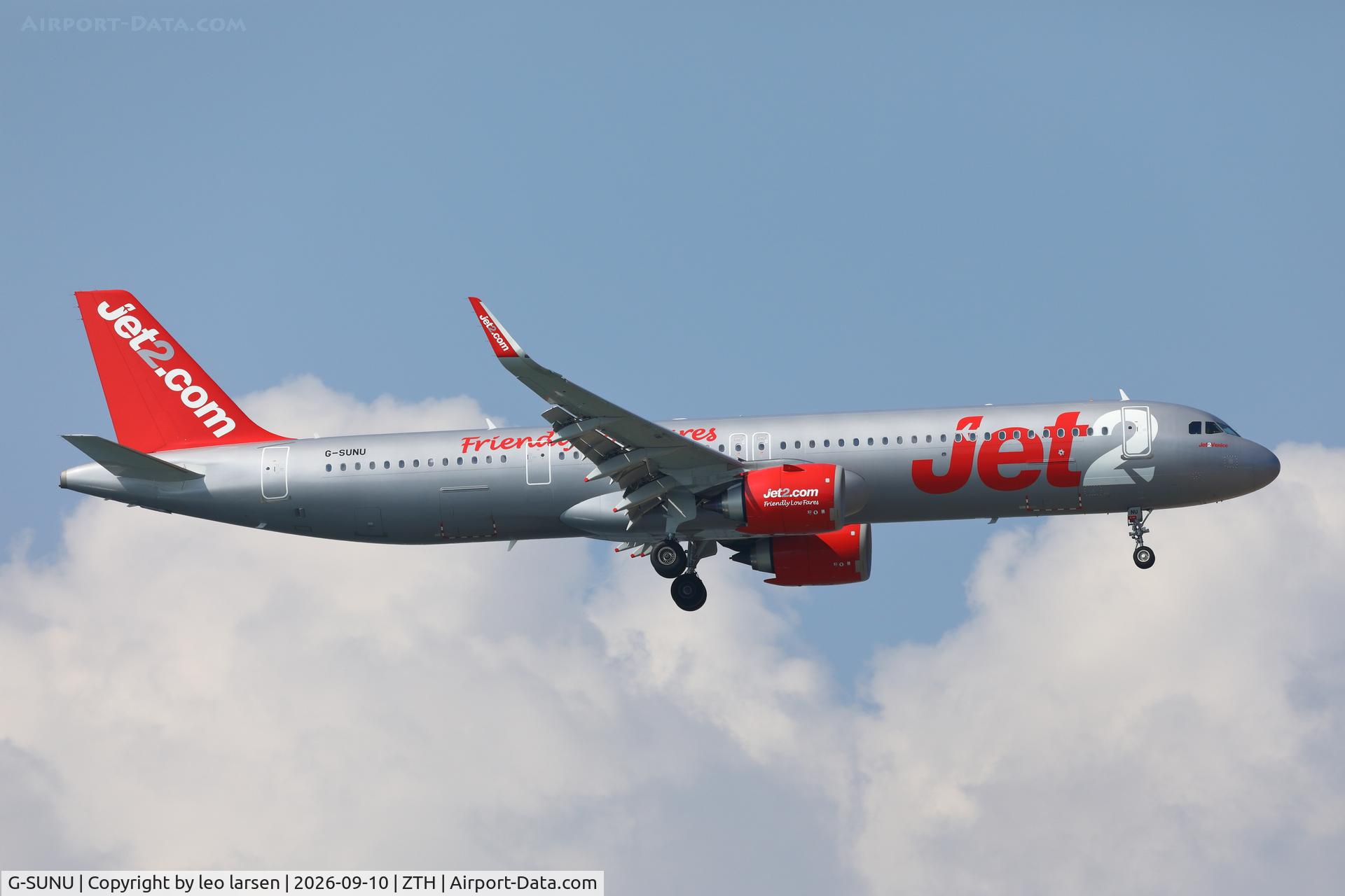 Aircraft G-SUNU, 2025 Airbus A321-251NX, c/n 12720, Zakynthos 10.9.2026, at ZTH, photo by leo larsen