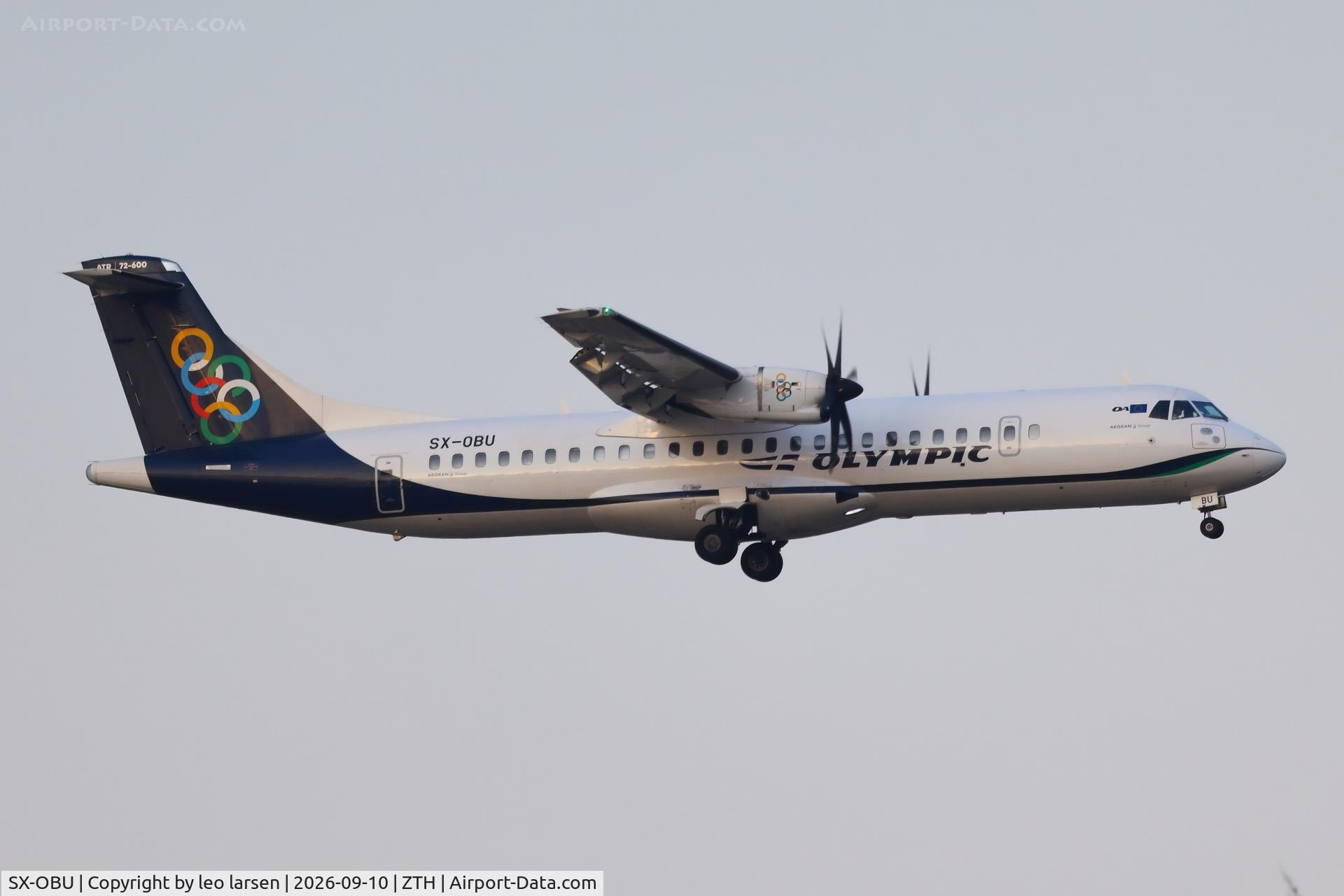 Aircraft SX-OBU, 2024 ATR 72-600, c/n 1699, Zakynthos 10.9.2026, at ZTH, photo by leo larsen