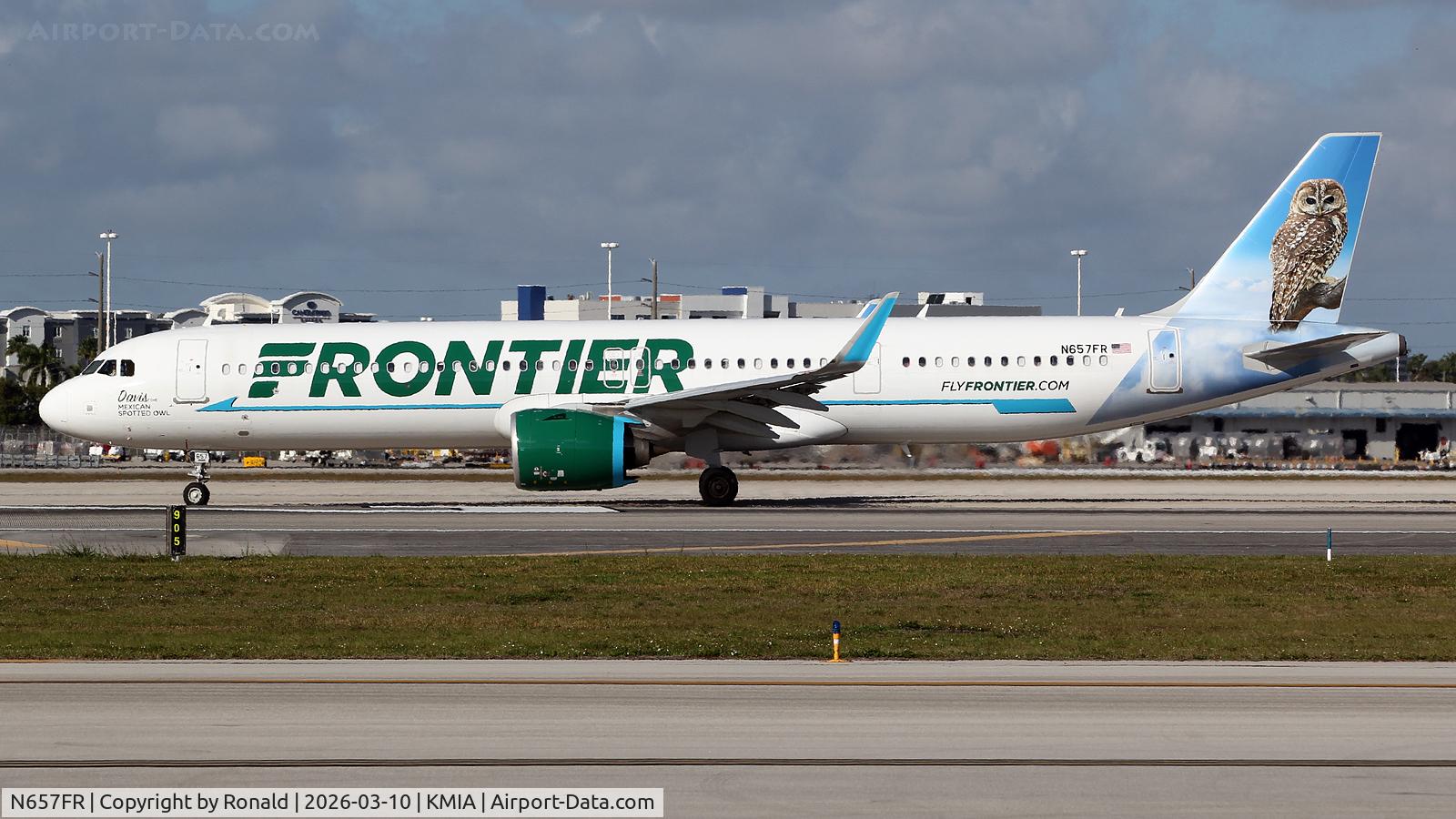 Aircraft N657FR, 2024 Airbus A321-271 NX, c/n 12276, at mia, at KMIA, photo by Ronald