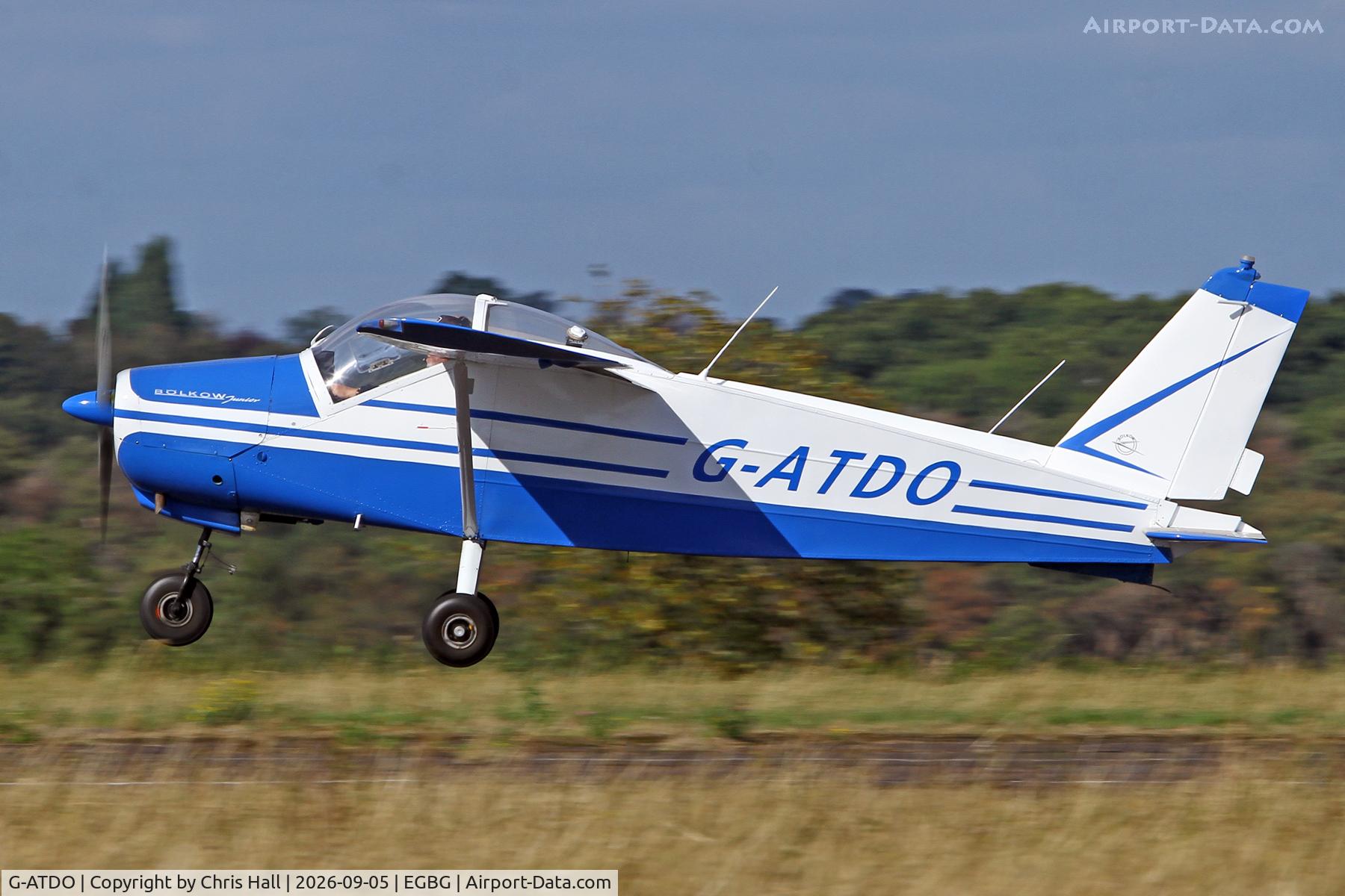 Aircraft G-ATDO, 1965 Bolkow Bo-208C Junior, c/n 576, LAA 80th Anniversary Rally, at EGBG, photo by Chris Hall