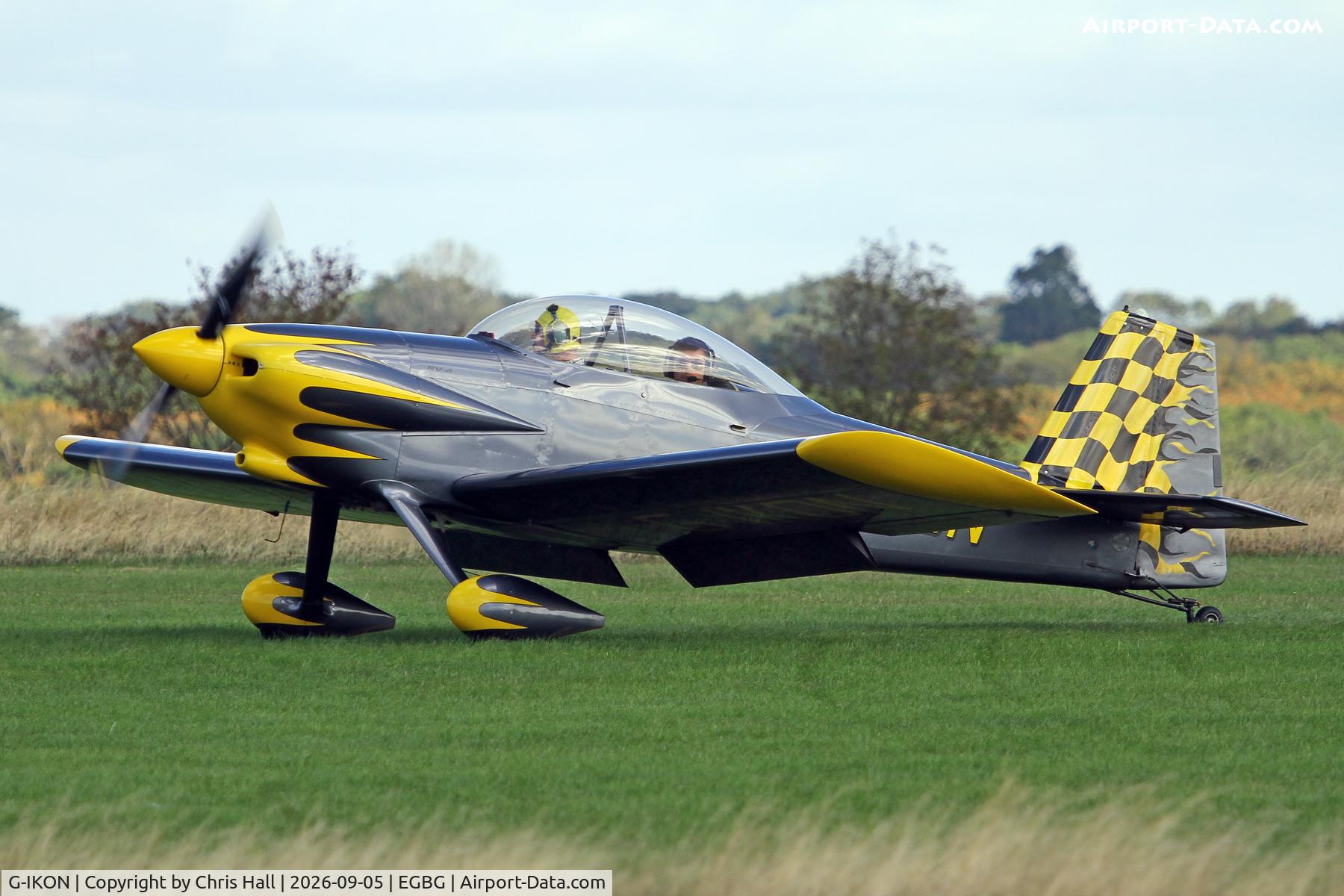 Aircraft G-IKON, 2006 Vans RV-4, c/n PFA 181-14474, LAA 80th Anniversary Rally, at EGBG, photo by Chris Hall