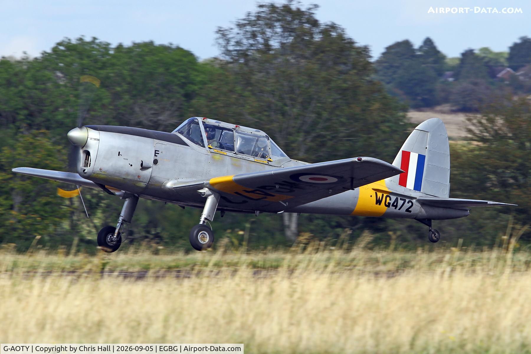 Aircraft G-AOTY, 1951 De Havilland DHC-1 Chipmunk 22A, c/n C1/0522, LAA 80th Anniversary Rally, at EGBG, photo by Chris Hall