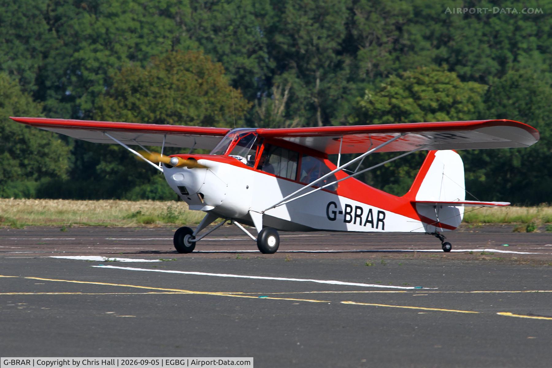 Aircraft G-BRAR, 1946 Aeronca 7AC Champion, c/n 7AC-6564, LAA 80th Anniversary Rally, at EGBG, photo by Chris Hall