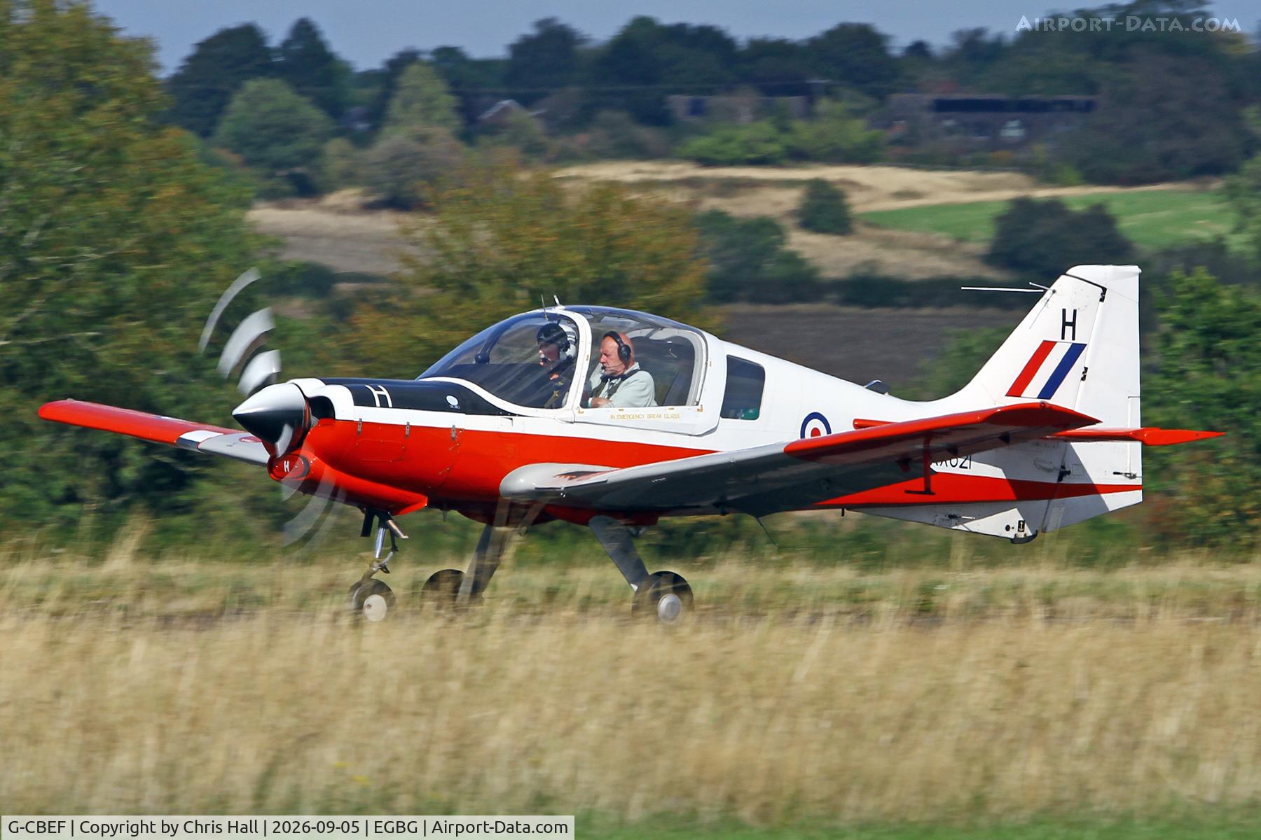Aircraft G-CBEF, 1974 Scottish Aviation Bulldog T.1, c/n BH120/286, LAA 80th Anniversary Rally, at EGBG, photo by Chris Hall