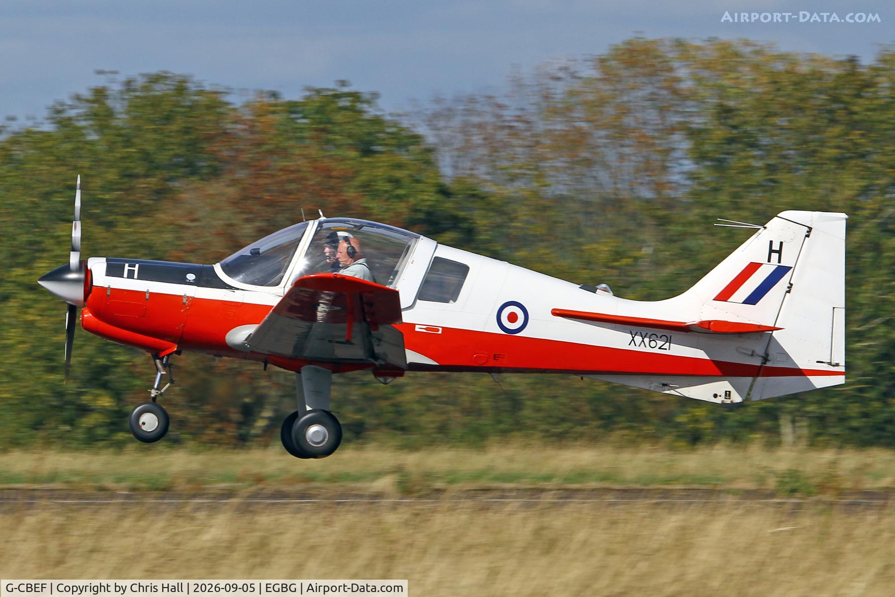 Aircraft G-CBEF, 1974 Scottish Aviation Bulldog T.1, c/n BH120/286, LAA 80th Anniversary Rally, at EGBG, photo by Chris Hall