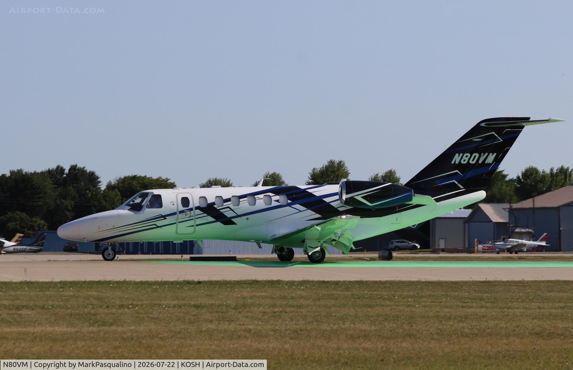 Aircraft N80VM, 2014 Cessna 525B CitationJet 3, c/n 525B0455, Cessna 525B Citationjet 3, at KOSH, photo by MarkPasqualino