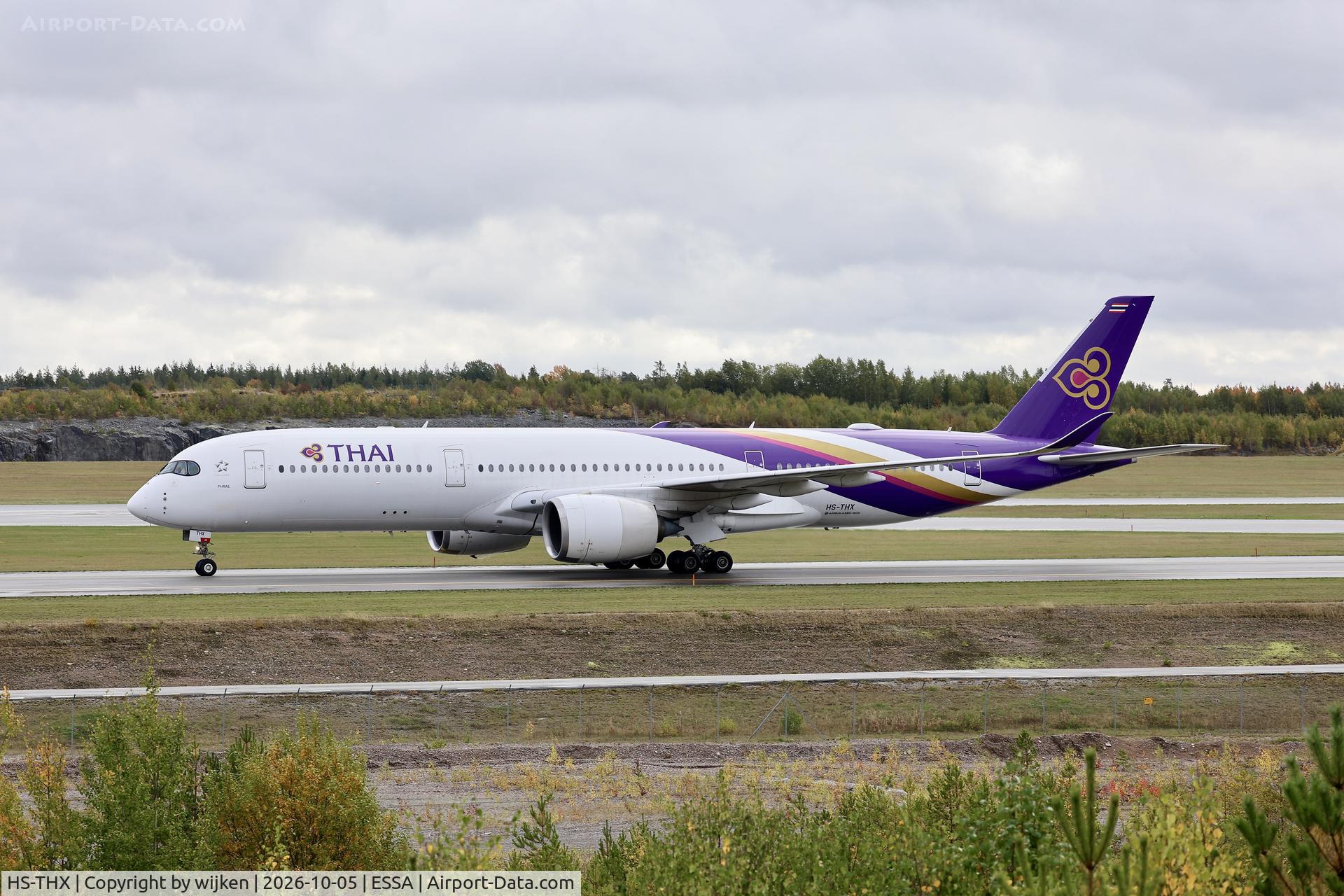 Aircraft HS-THX, 2017 Airbus A350-941, c/n 153, Twy W, at ESSA, photo by wijken