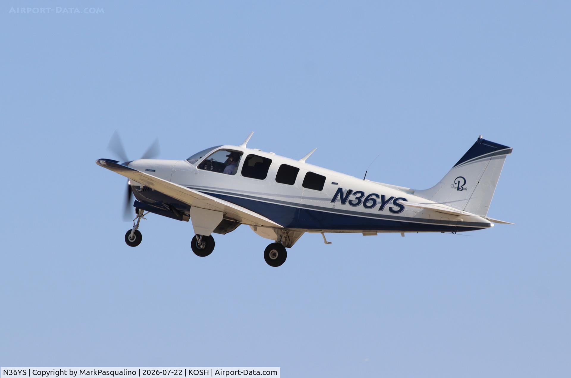 Aircraft N36YS, 1974 Beechcraft A36 Bonanza, c/n E-549, Beech A36, at KOSH, photo by MarkPasqualino