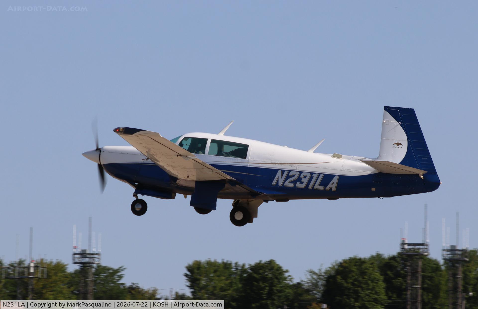 Aircraft N231LA, 1978 Mooney M20K, c/n 25-0014, Mooney M20K, at KOSH, photo by MarkPasqualino