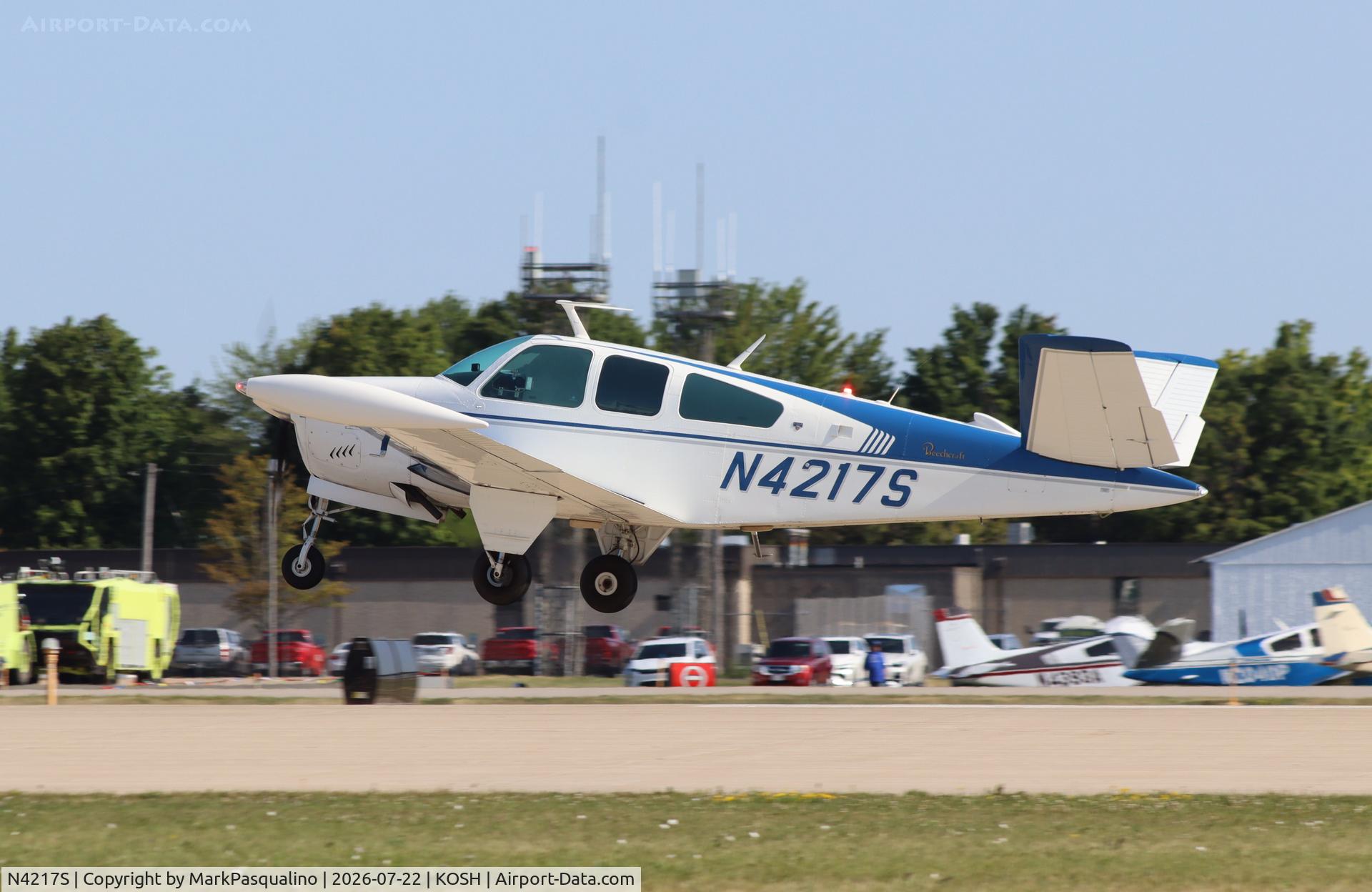 Aircraft N4217S, 1977 Beech V35B Bonanza, c/n D-9968, Beech V35B, at KOSH, photo by MarkPasqualino
